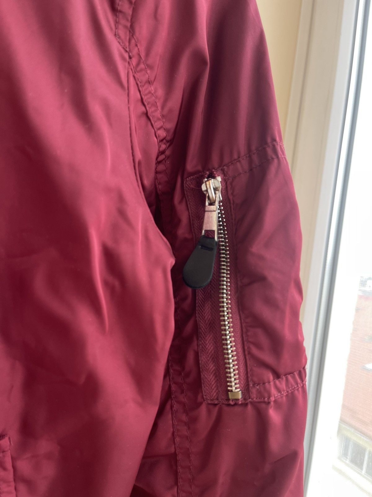 Bershka Bershka Premium Collection MA-1 Bomber Jacket Burgundy Size XS / US 0-2 / IT 36-38 - 5 Thumbnail
