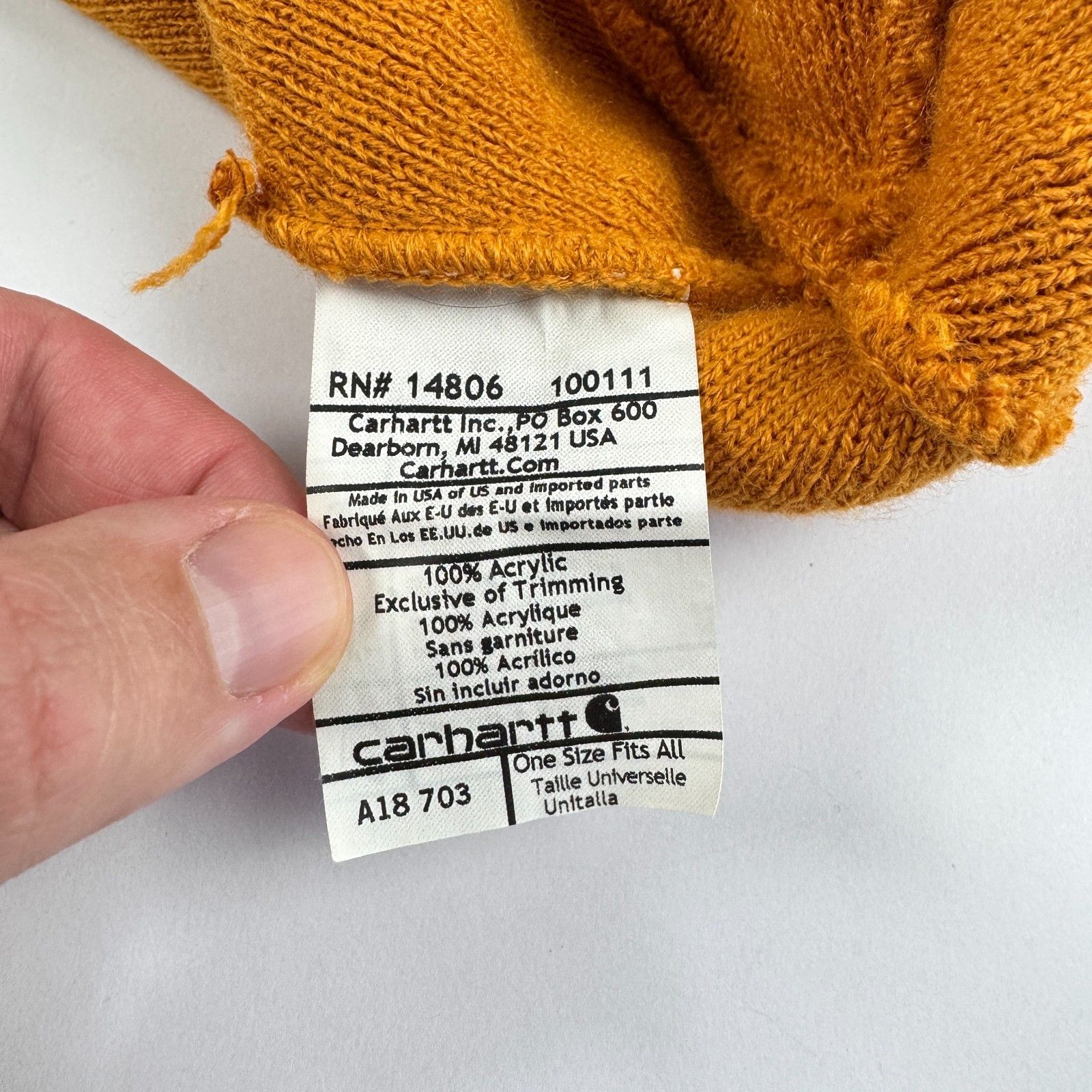 Carhartt VTG Carhartt A18 Beanie Hamilton Brown Acrylic Knit Hat Size ONE SIZE - 3 Thumbnail