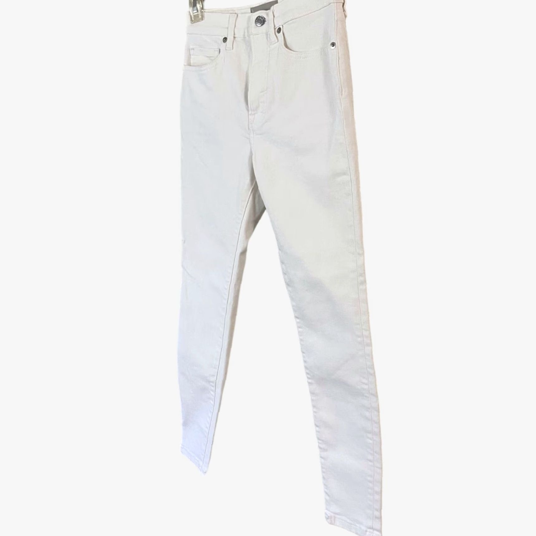 Everlane Everlane High-Rise Skinny Ankle Jean Womens 25 White High-Waisted Denim Stretch Size 42" / US 20 - 2 Thumbnail