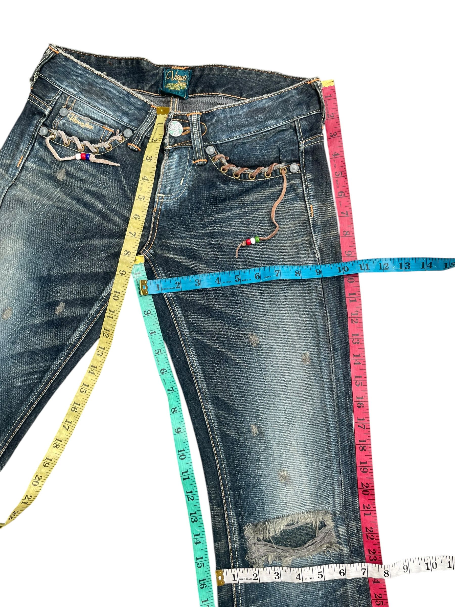 Edwin Vintage Flare Venus Jeans Distresed Denim Size 29" - 9 Thumbnail