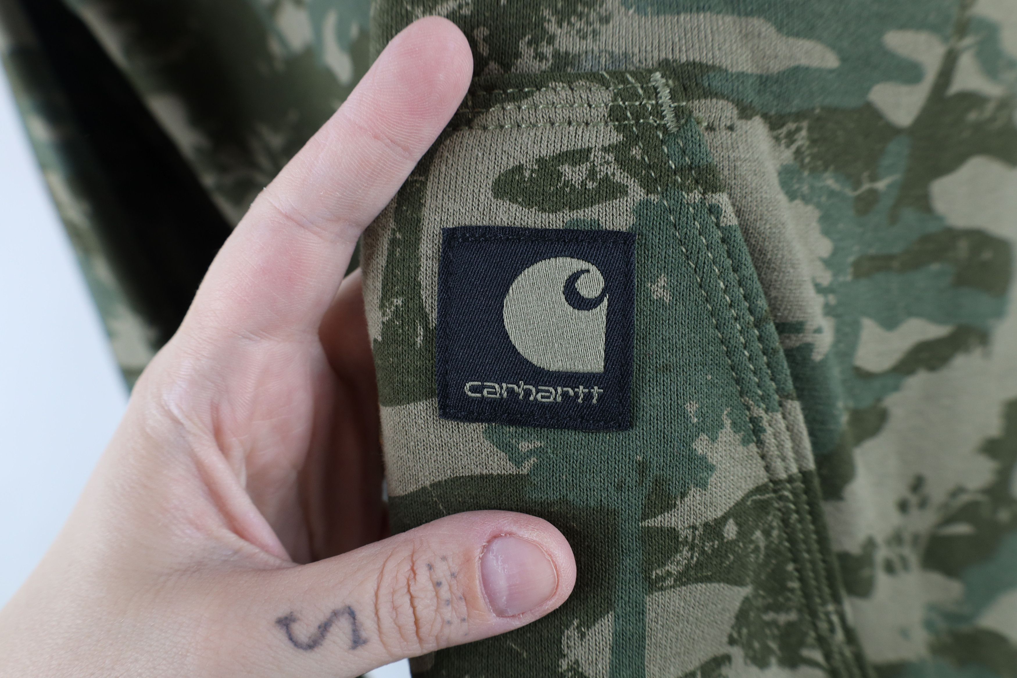Carhartt New Carhartt Spell Out Camouflage Hoodie Sweatshirt Green Size US S / EU 44-46 / 1 - 6 Thumbnail