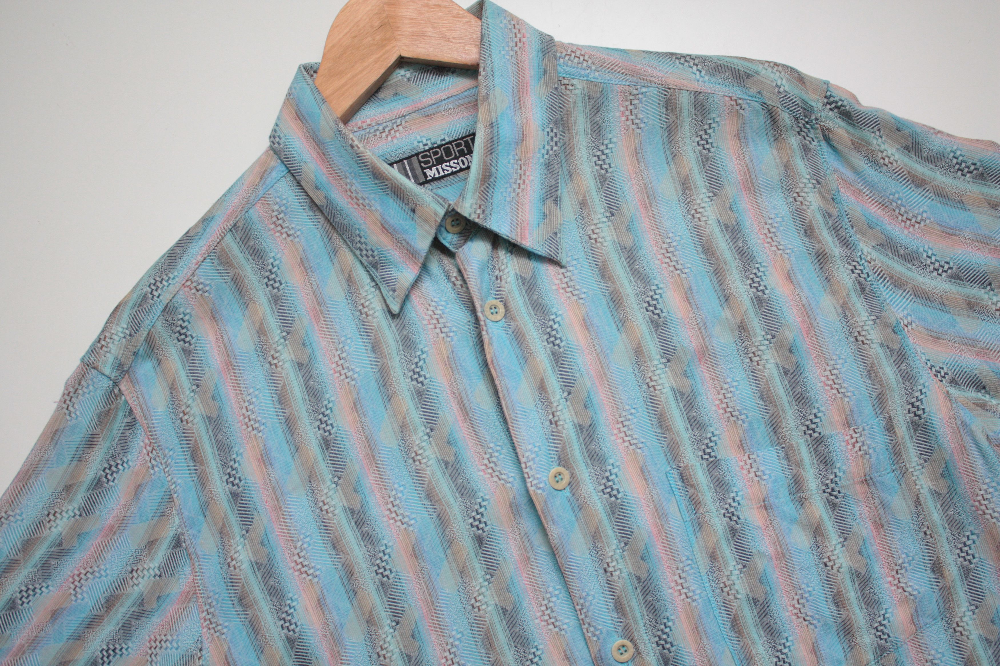 Missoni Missoni Sport Blue Short Sleeve Shirt Men's 50 Size US L / EU 52-54 / 3 - 1 Thumbnail