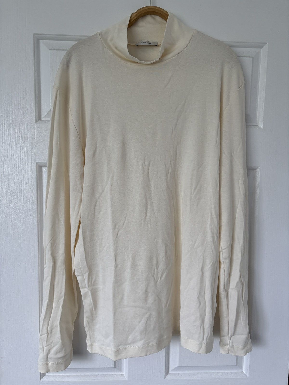 Lemaire Long sleeve rib turtleneck tee, light cream, XXL Size US XXL / EU 58 / 5 - 2 Thumbnail