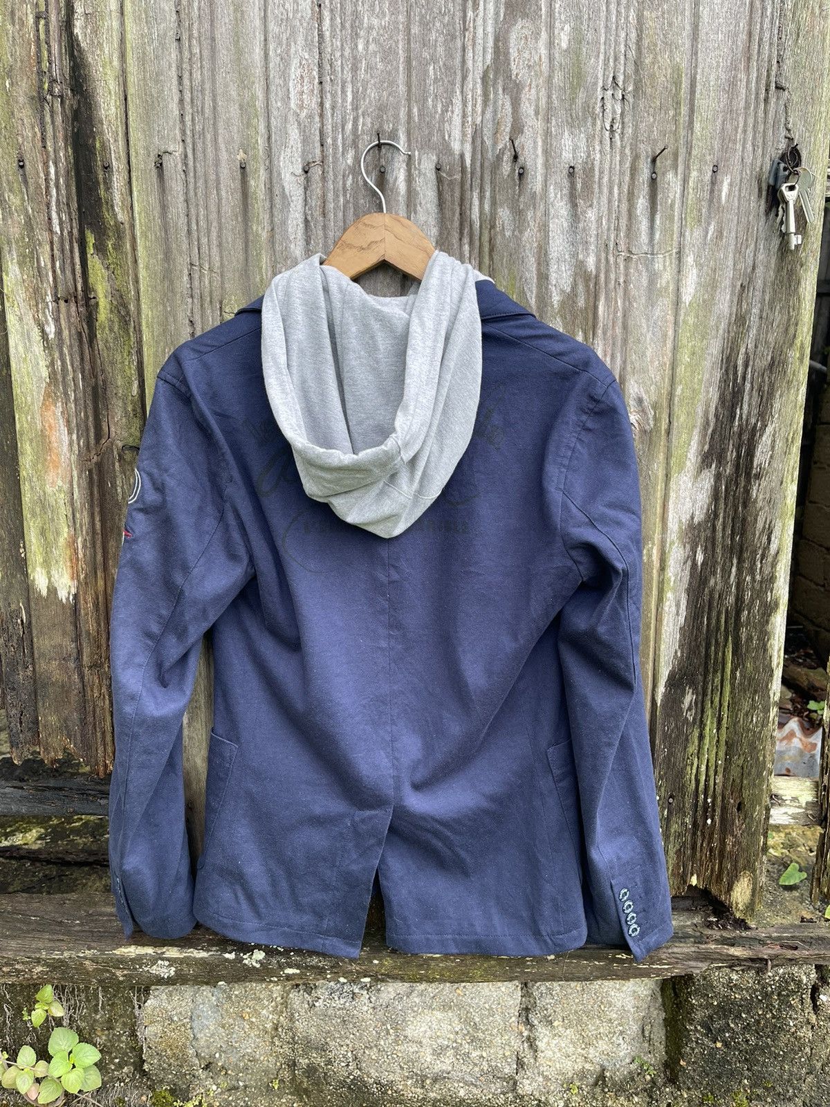 Designer Desigual Blazer Hoodie Hybrid Jacket Navy Size 48 Size US M / EU 48-50 / 2 - 12 Thumbnail