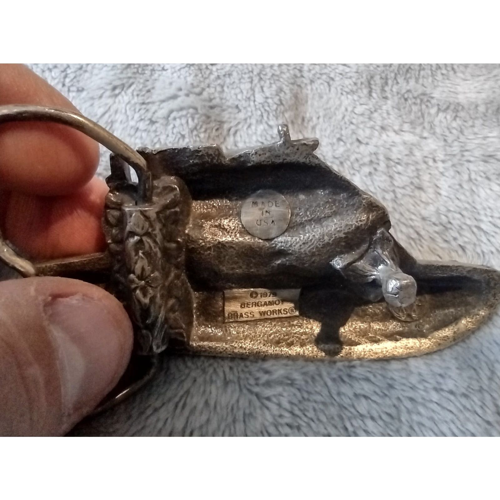 Vintage VINTAGE Bergamot Brass Works Yacht Belt Buckle 1979 Boat Sailing Cruise Silver 1970s Ships Leather Gift Size ONE SIZE - 4 Thumbnail