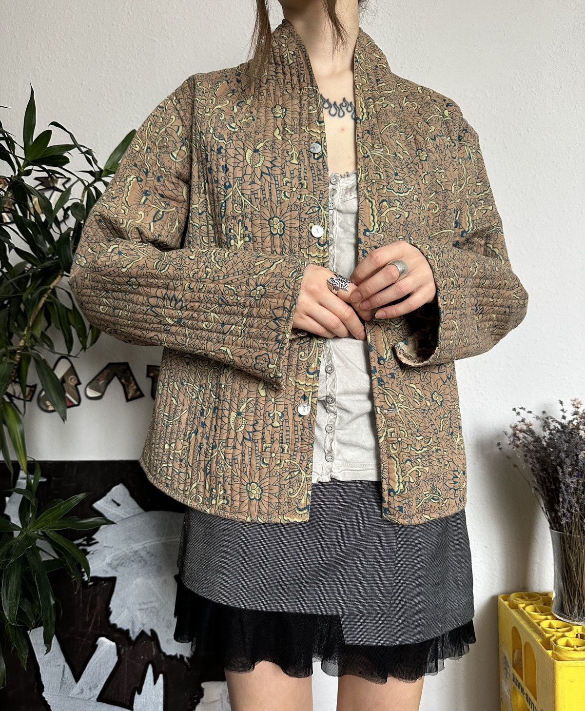 Japanese Brand × Seditionaries Reversible Quilted Asian Style 2 Side Floral Jacket Size ONE SIZE - 2 Thumbnail