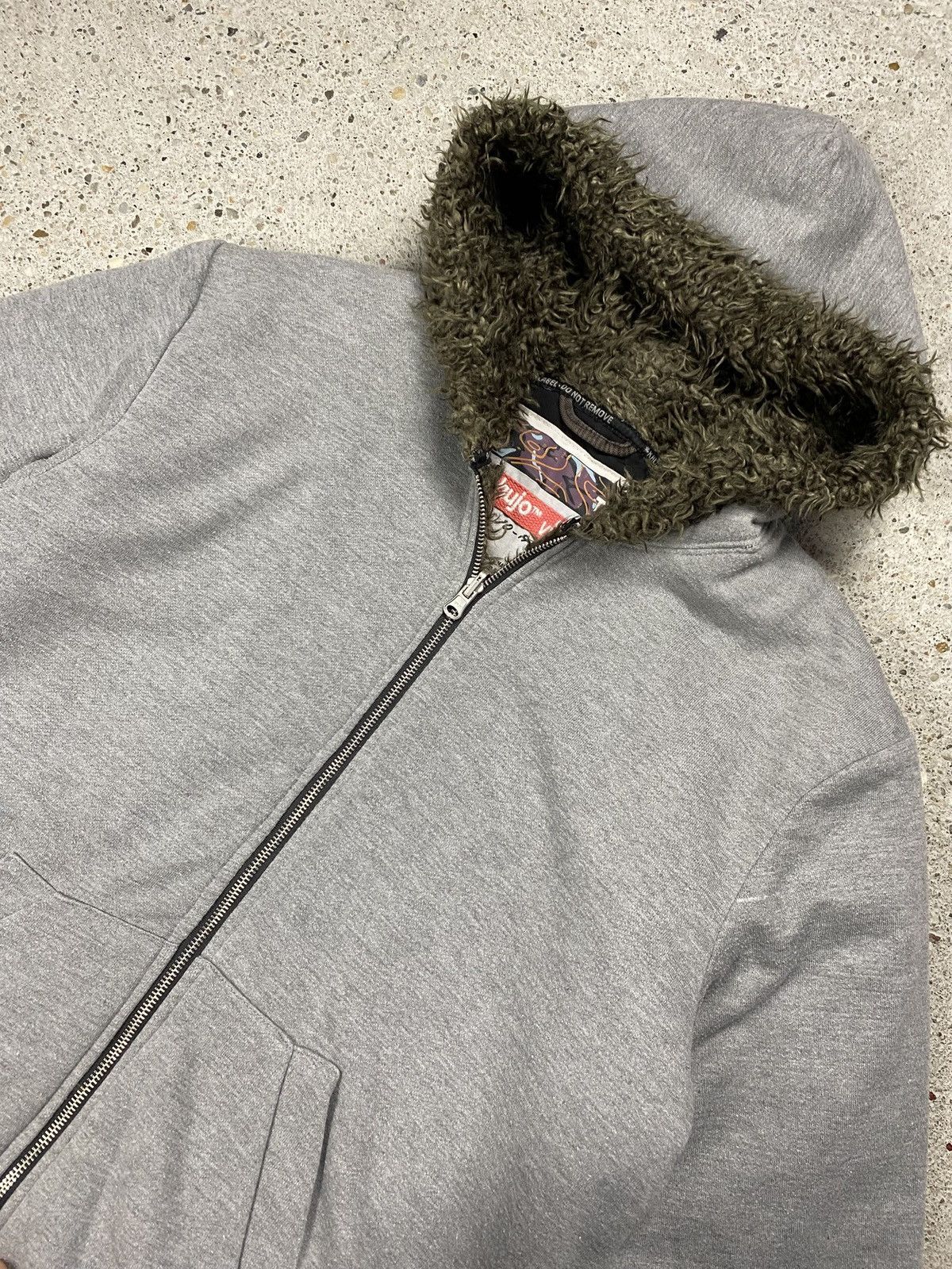 Japanese Brand Vintage hoodie bomber grey japan faux fur avant garde Size US L / EU 52-54 / 3 - 5 Thumbnail