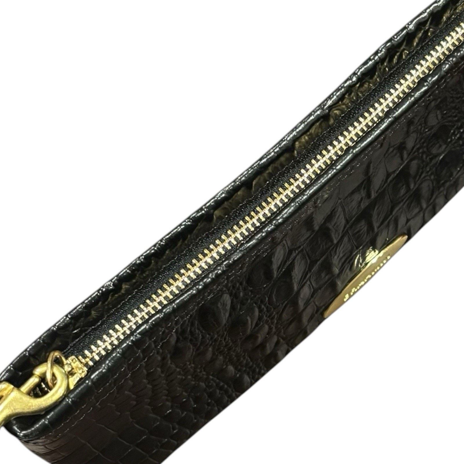 BRAHMIN Brahmin Rosalyn Black Melbourne Croc Embossed Leather Clutch Size ONE SIZE - 8 Thumbnail