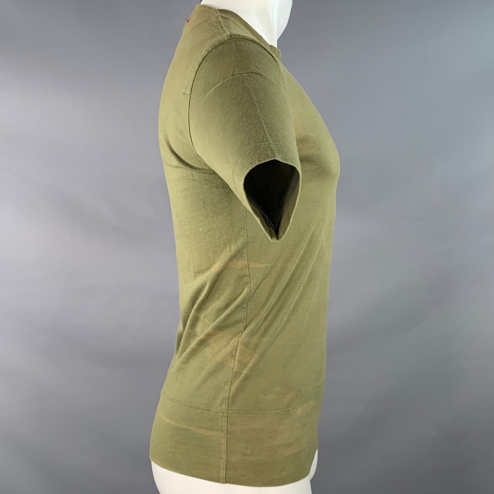 John Bartlett JOHN BARTLETT Size 38 Green Olive Cotton Crew Neck T-shirt Size US M / EU 48-50 / 2 - 2 Thumbnail