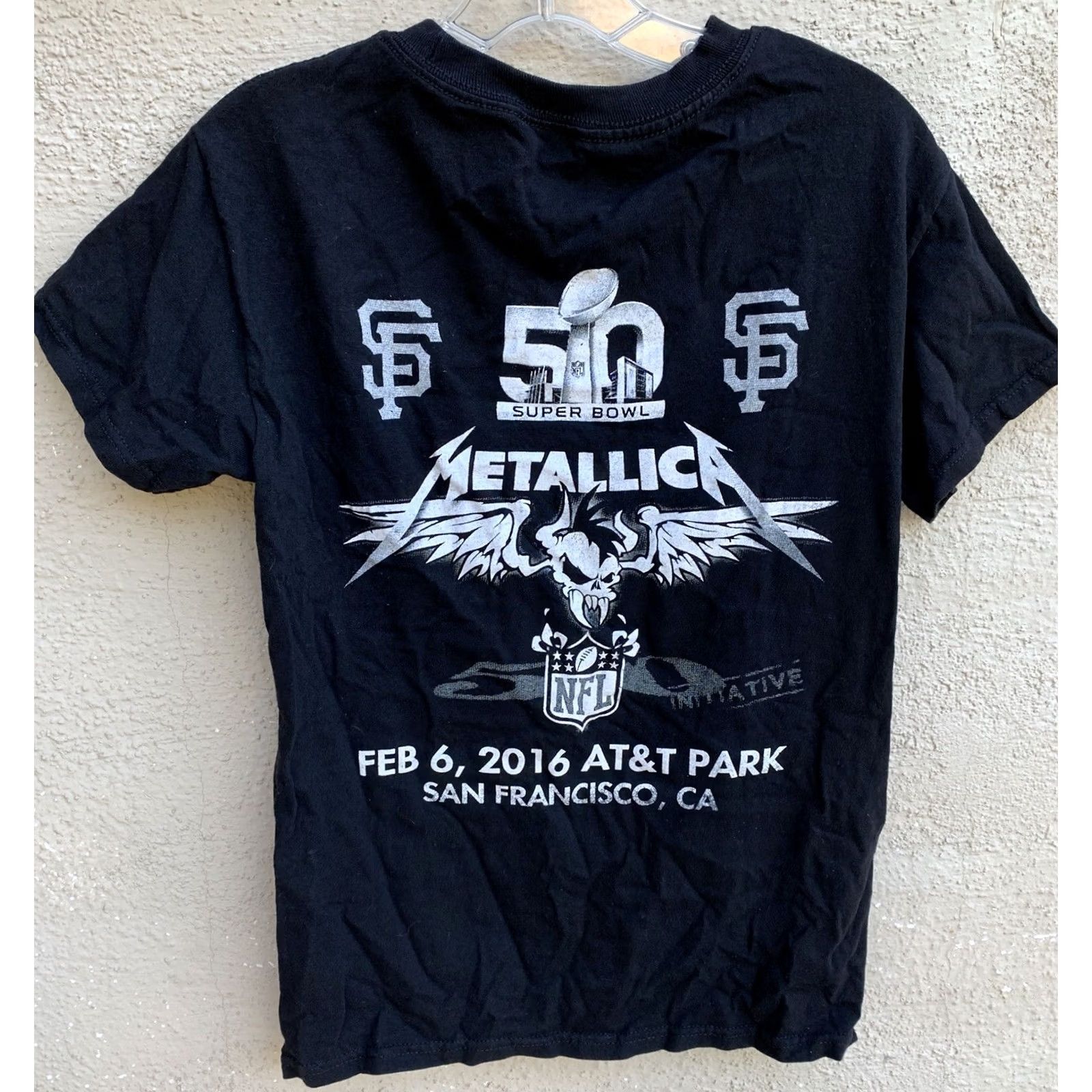 Vintage VINTAGE Metallica And Justice For All Super Bowl 50 2016 San Francisco T-Shirt S Mens Black Short Sleeve Crew Neck Graphic Tee Concert Size US S / EU 44-46 / 1 - 5 Thumbnail