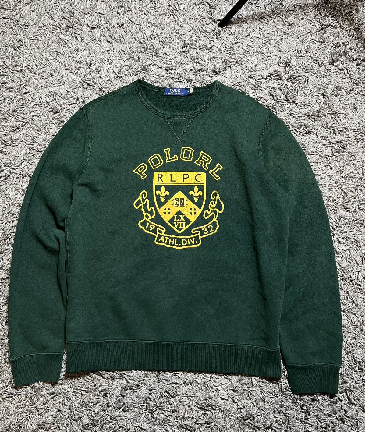 RALPH LAUREN 67 COLLEGE STYLE MENS COTTON SWEATSHIRT