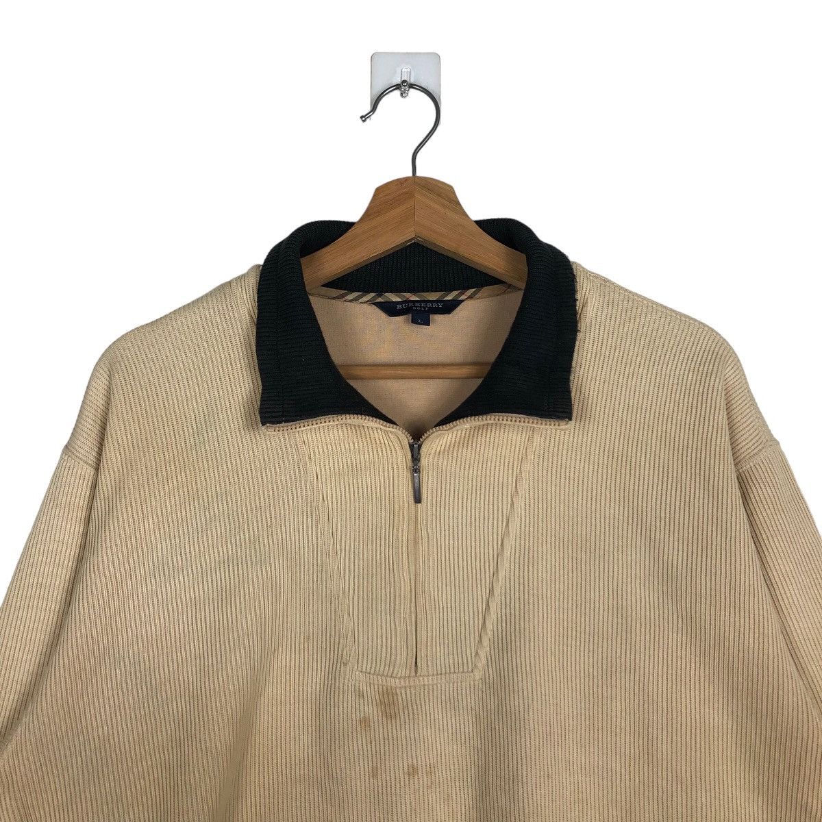 Burberry 🔥90’s Vintage Burberry Collar Sweatshirt Knit Streetwear Size US L / EU 52-54 / 3 - 3 Thumbnail