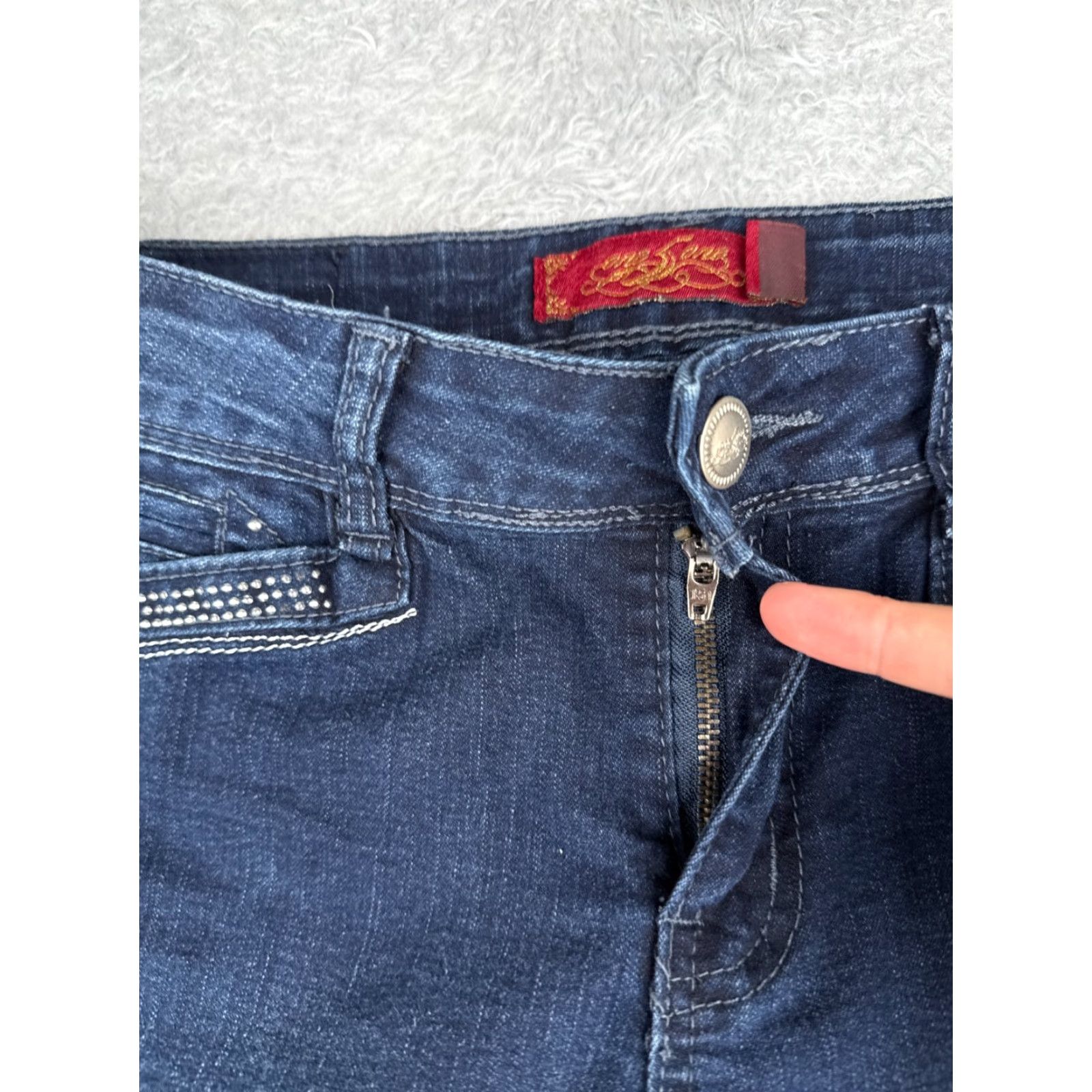 Vintage One5One Jeans Women 4 Blue Denim Capri Dark Wash Low Rise 28x16 Cotton Blend Size 27" / US 4 / IT 40 - 4 Thumbnail