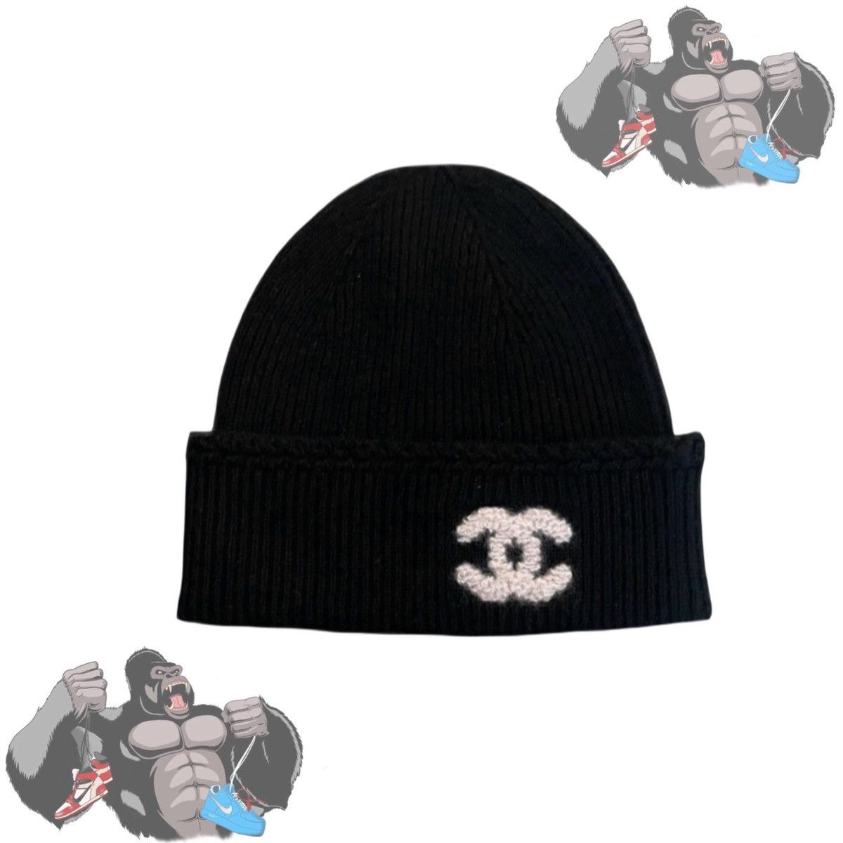 Chanel Chanel Cashmere CC Beanie Size ONE SIZE - 1 Thumbnail