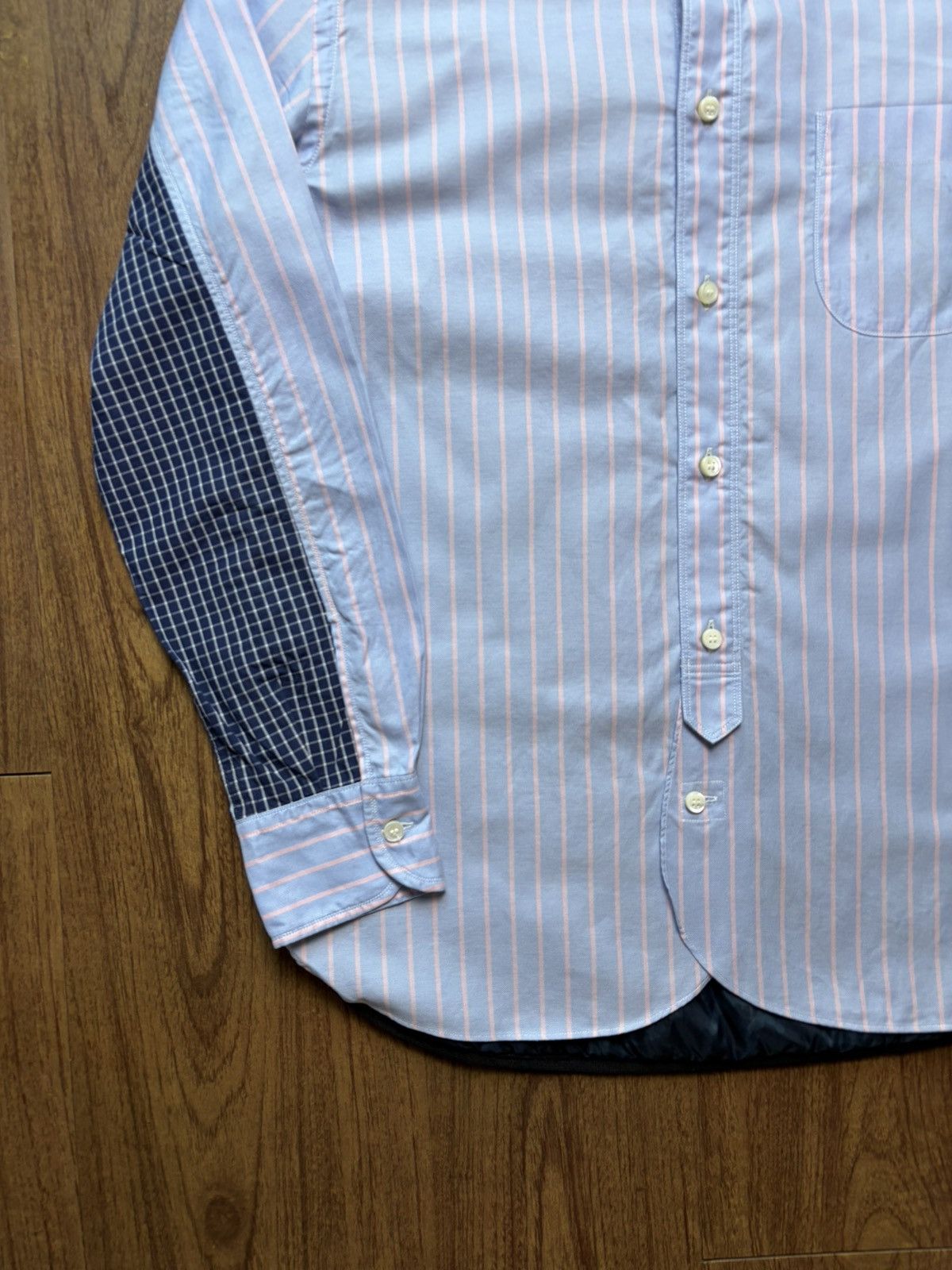Junya Watanabe FREE TAX! Junya Watanabe Striped Hybrid Camo Nylon Shirt Size US S / EU 44-46 / 1 - 3 Thumbnail
