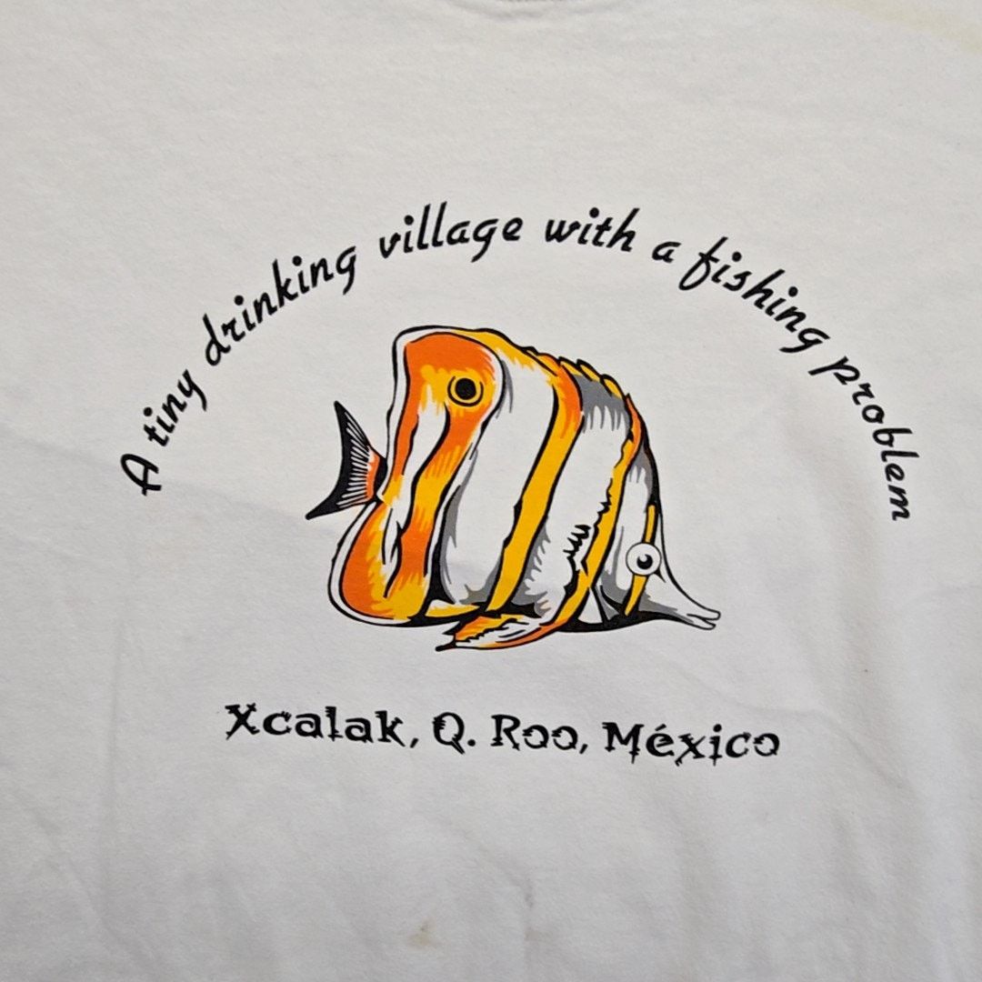 Vintage Vintage Fishing Village White L Xcalak Mexico Graphic Tee Size US L / EU 52-54 / 3 - 2 Thumbnail