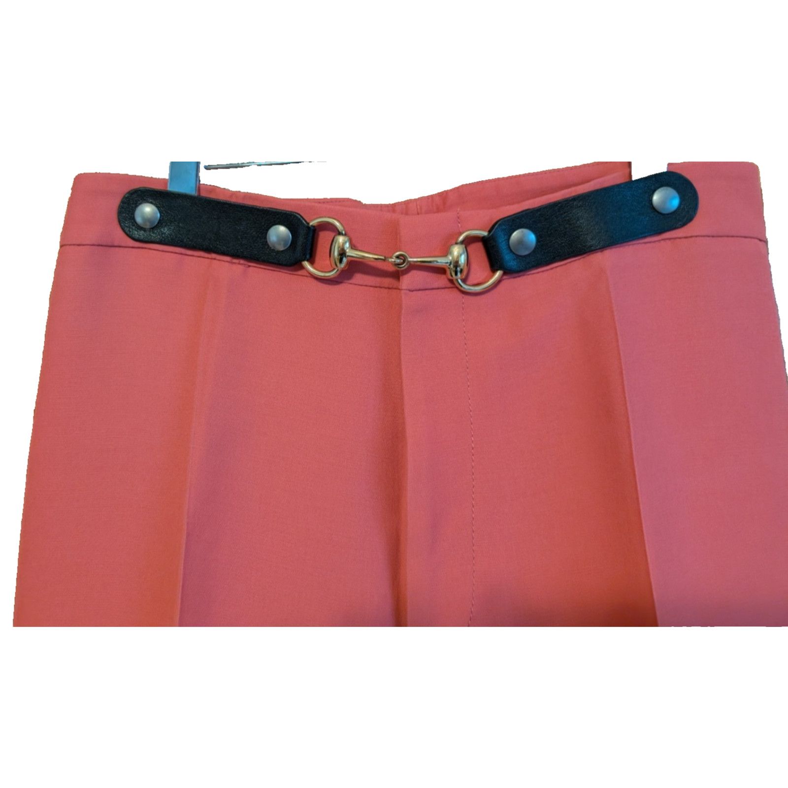Gucci Gucci Wool Silk Horsebit Belt Flare Dress Pants Size 44 EUC Size 32" / US 10 / IT 46 - 2 Thumbnail