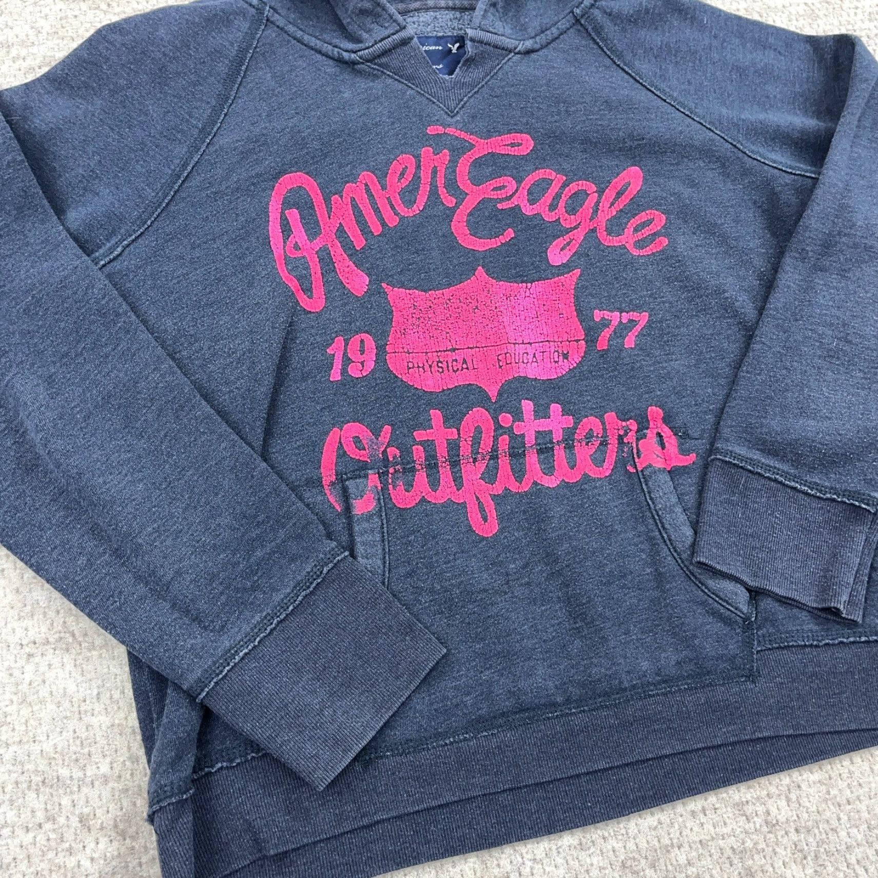 American Eagle Outfitters VINTAGE American Eagle Outfitters Hoodie Women XL Blue Pullover Sweatshirt 2000s Size XL / US 12-14 / IT 48-50 - 4 Thumbnail