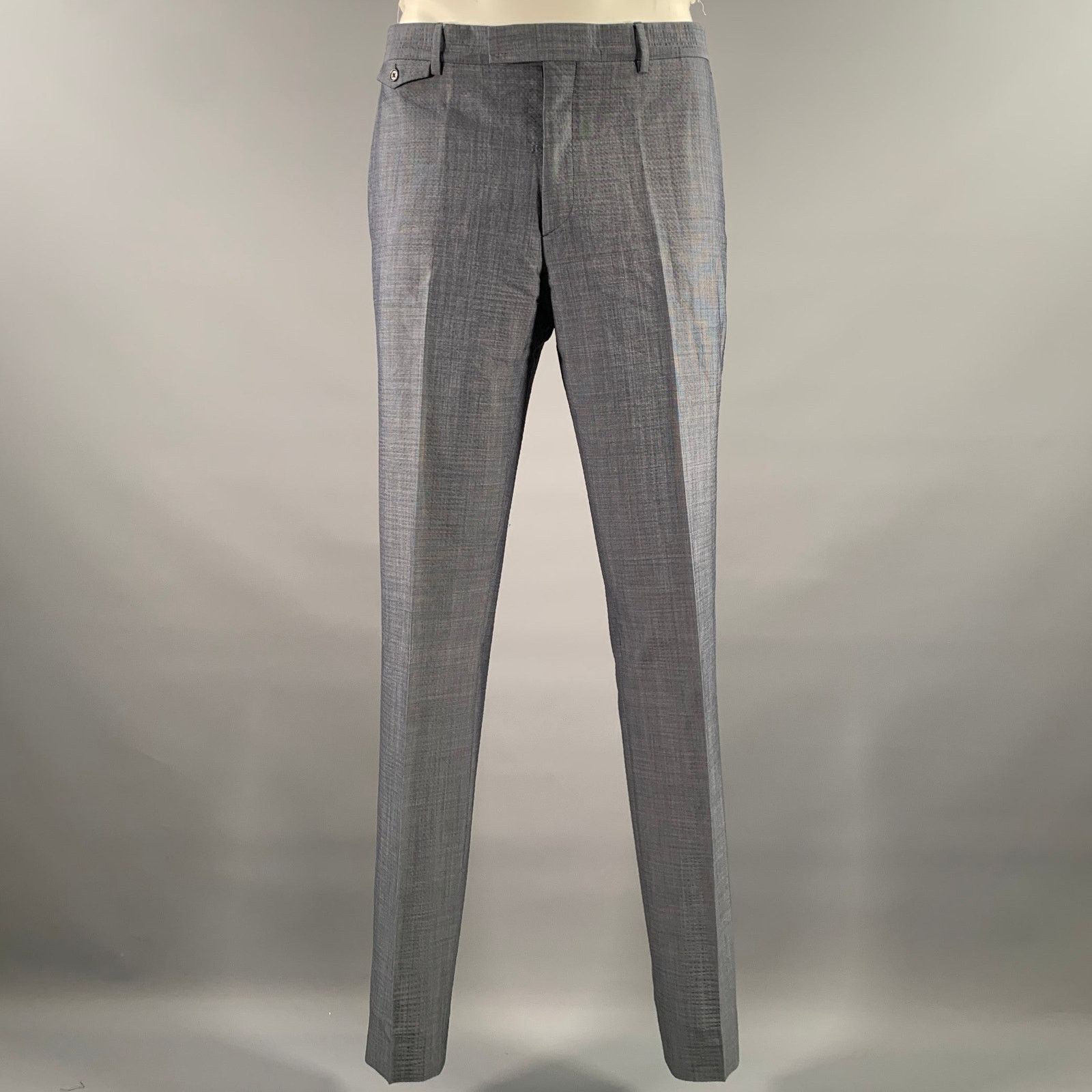 John Varvatos JOHN VARVATOS Size 40 Blue Wool Blend Notch Lapel Suit Size 40R - 7 Thumbnail