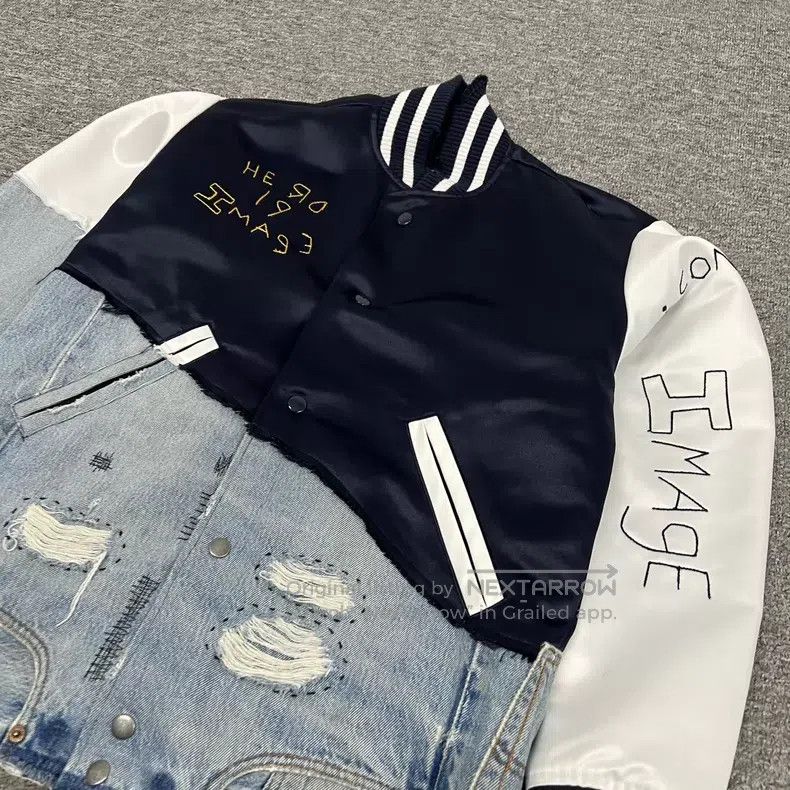Greg Lauren Greg Lauren Spliced Denim Baseball Jacket Size US S / EU 44-46 / 1 - 3 Thumbnail