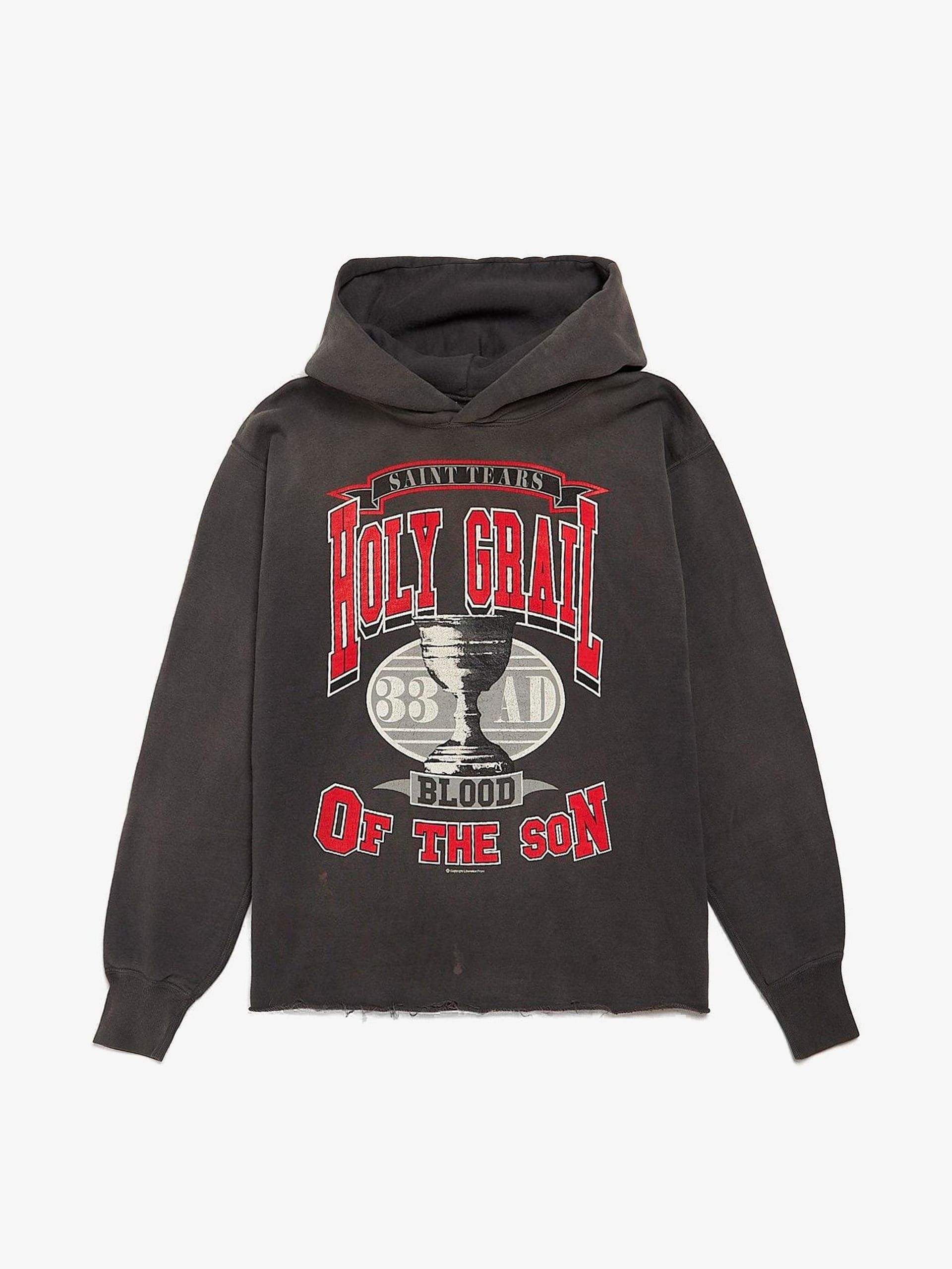 Saint Michael Gray Washed Holy Grail Logo Printed Cropped