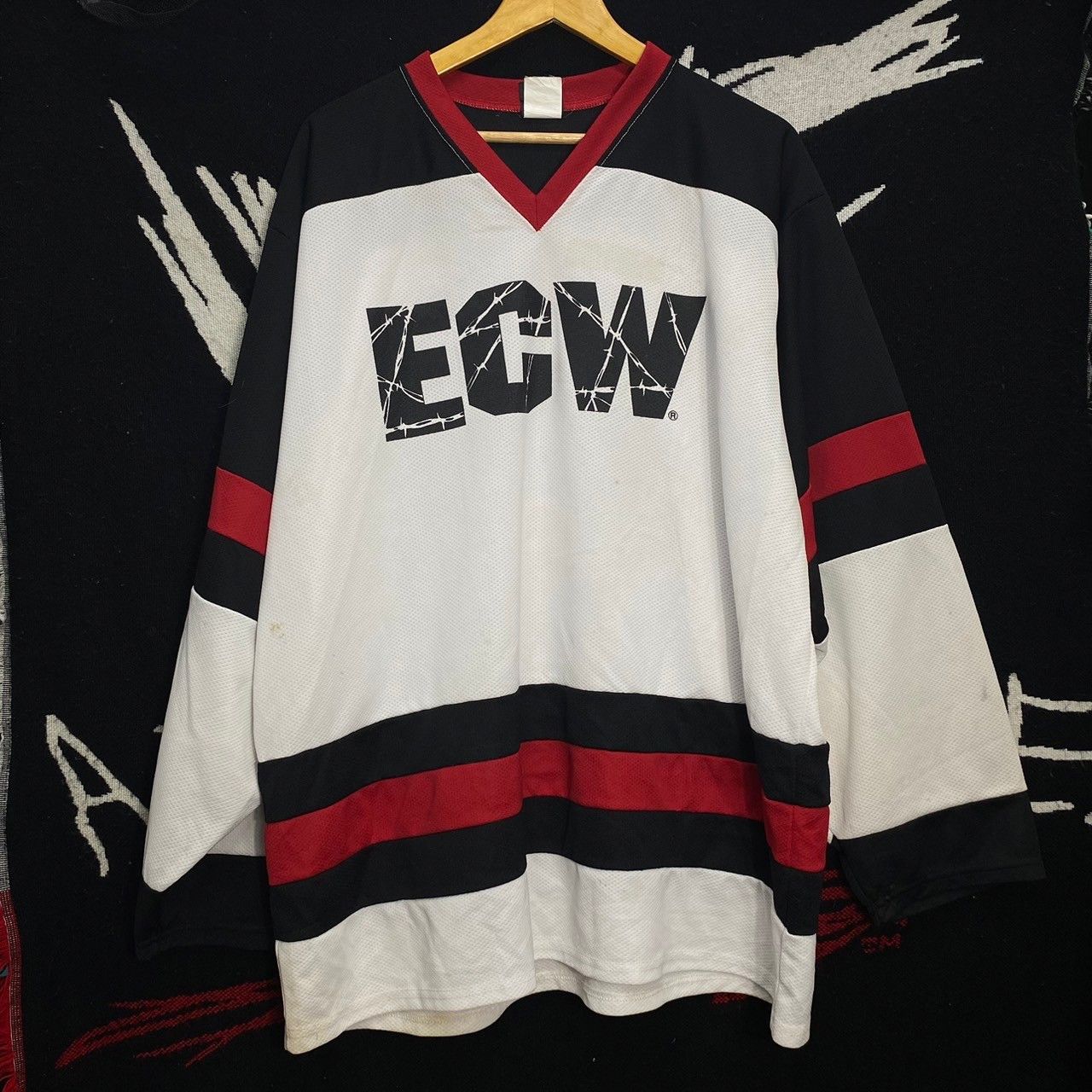 image of Ecw One Night Stand Vintage 2005 Wrestling Jersey Shirt in White, Men's (Size 2XL)