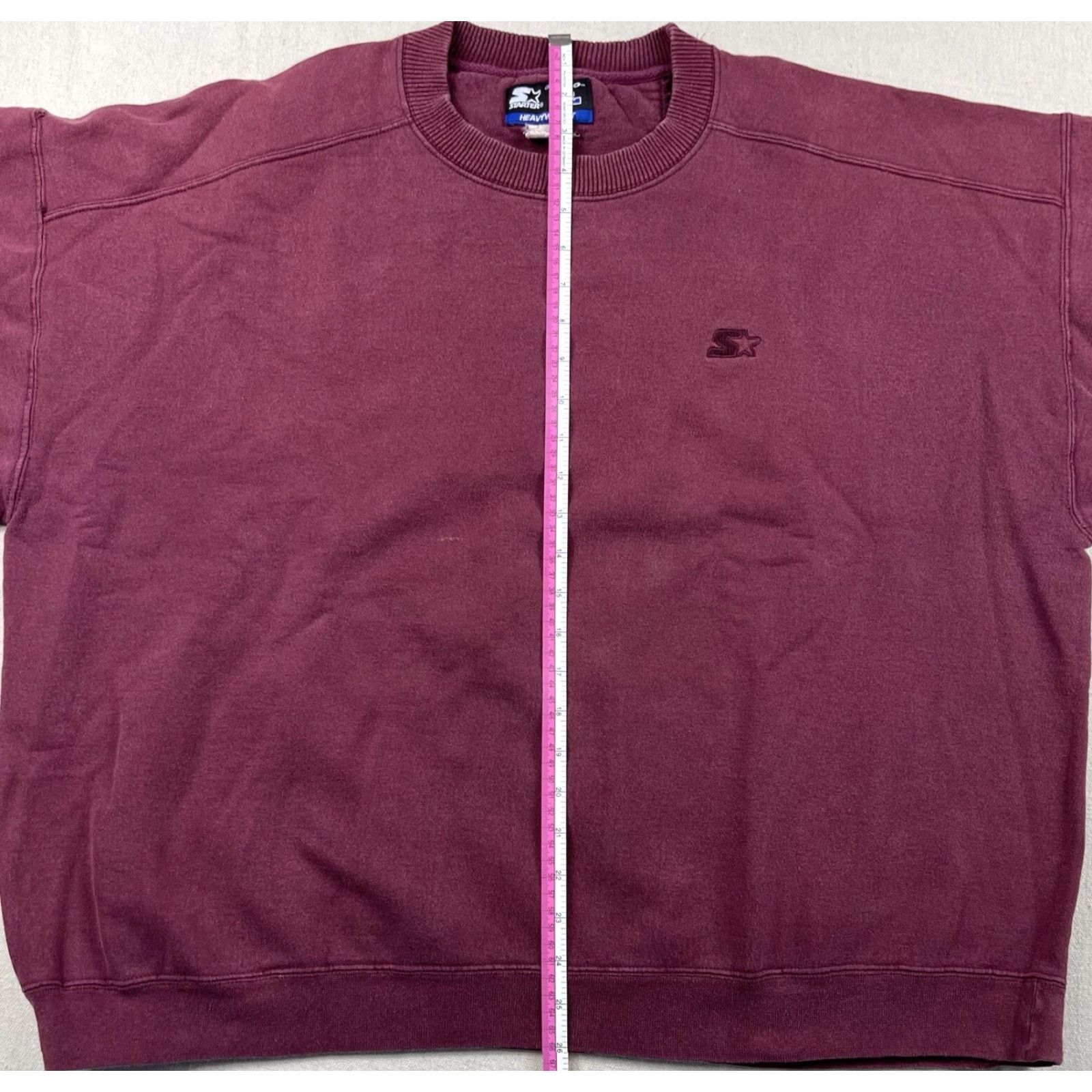 Starter VINTAGE Starter 90s XL Crewneck Sweatshirt Mens Pro80 Heavyweight Maroon Blank Size US XL / EU 56 / 4 - 6 Thumbnail