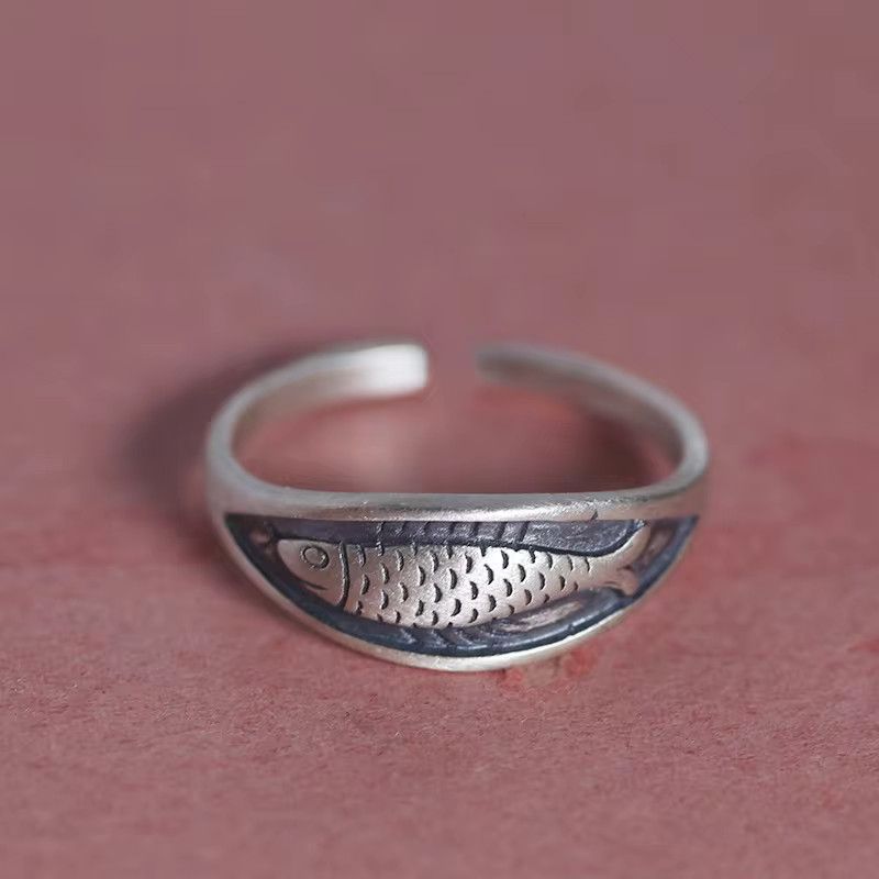 Jewelry Unique Fish Retro Rings Size ONE SIZE - 1 Thumbnail