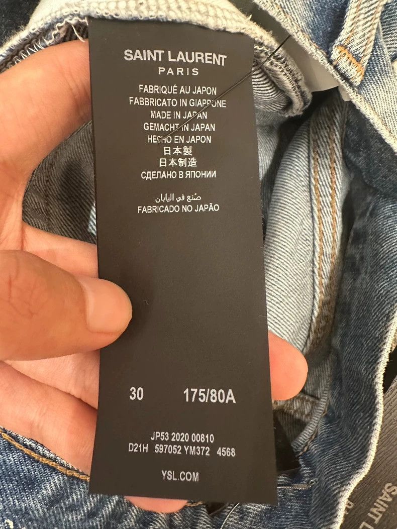 Saint Laurent Paris Saint Laurent Paris One-knee knife cuts blue jeans Size US 30 / EU 46 - 6 Thumbnail