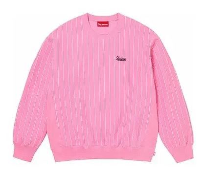 24ss supreme pinstripe crewneck