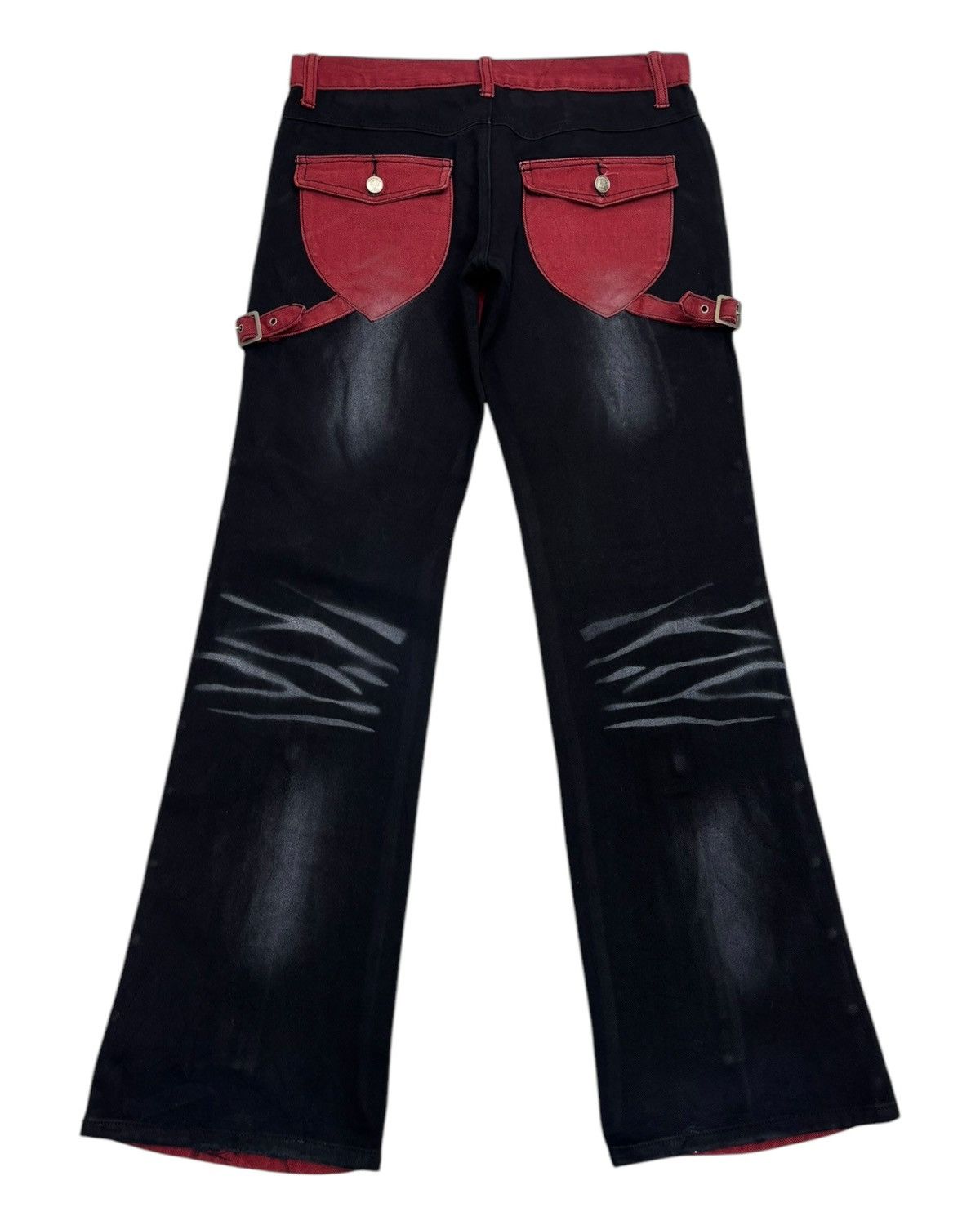Tornado Mart 🔥BERNING SHO PUNK GOTHIC ZIPPER DISTRESSED DENIM JEANS Size US 32 / EU 48 - 9 Thumbnail