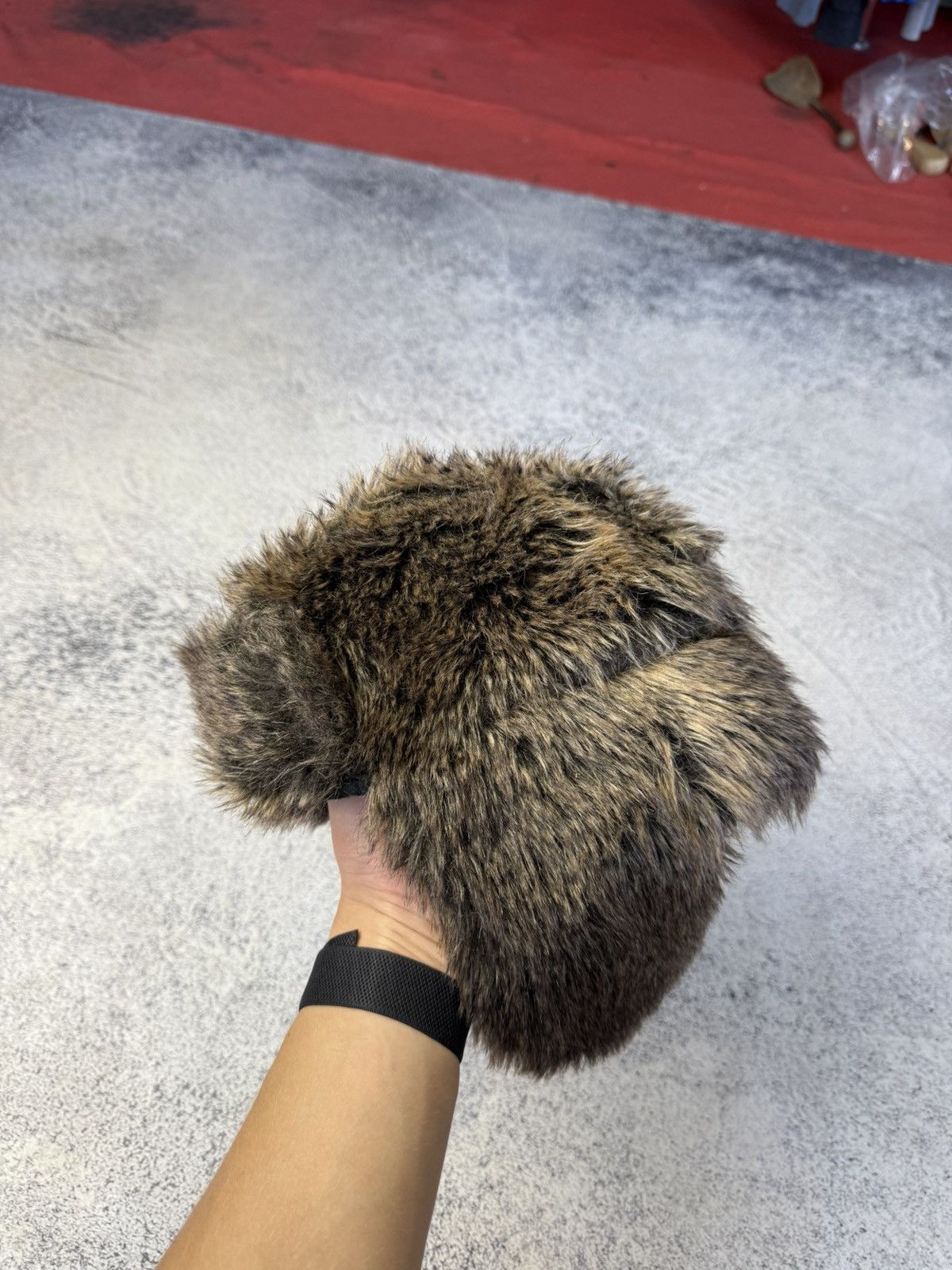 Vintage Ushanka Trapper Hat Furry Mohair Fuzzy Fur Hat Y2K 90s rare Size ONE SIZE - 3 Thumbnail