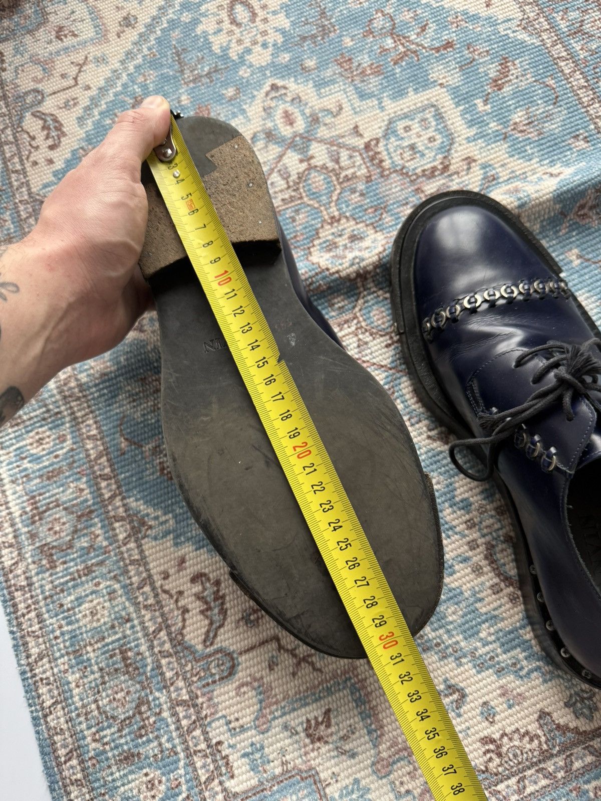 Lanvin Archive 2000s Lanvin Metal LaceUp Oxford Derby Leather Shoes Size US 9 / EU 42 - 18 Thumbnail