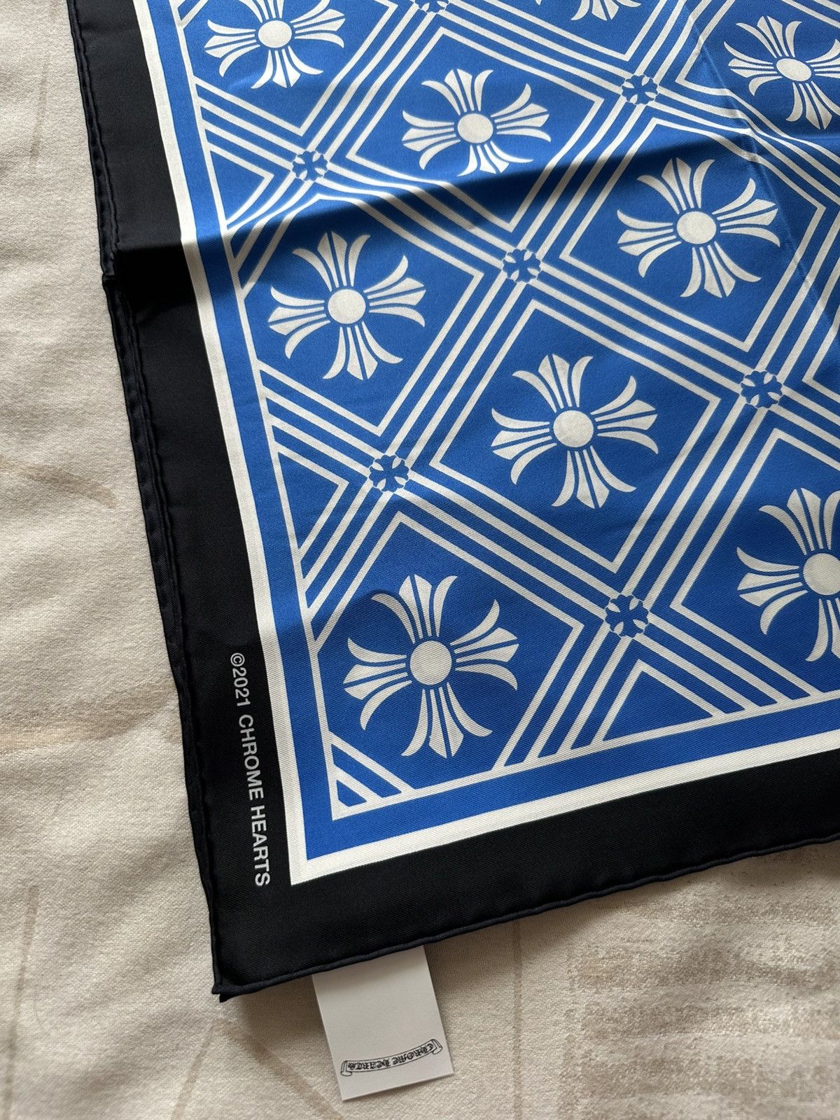 Chrome Hearts Chrome hearts “ Math plus” silk scarf Blue color Size ONE SIZE - 4 Thumbnail