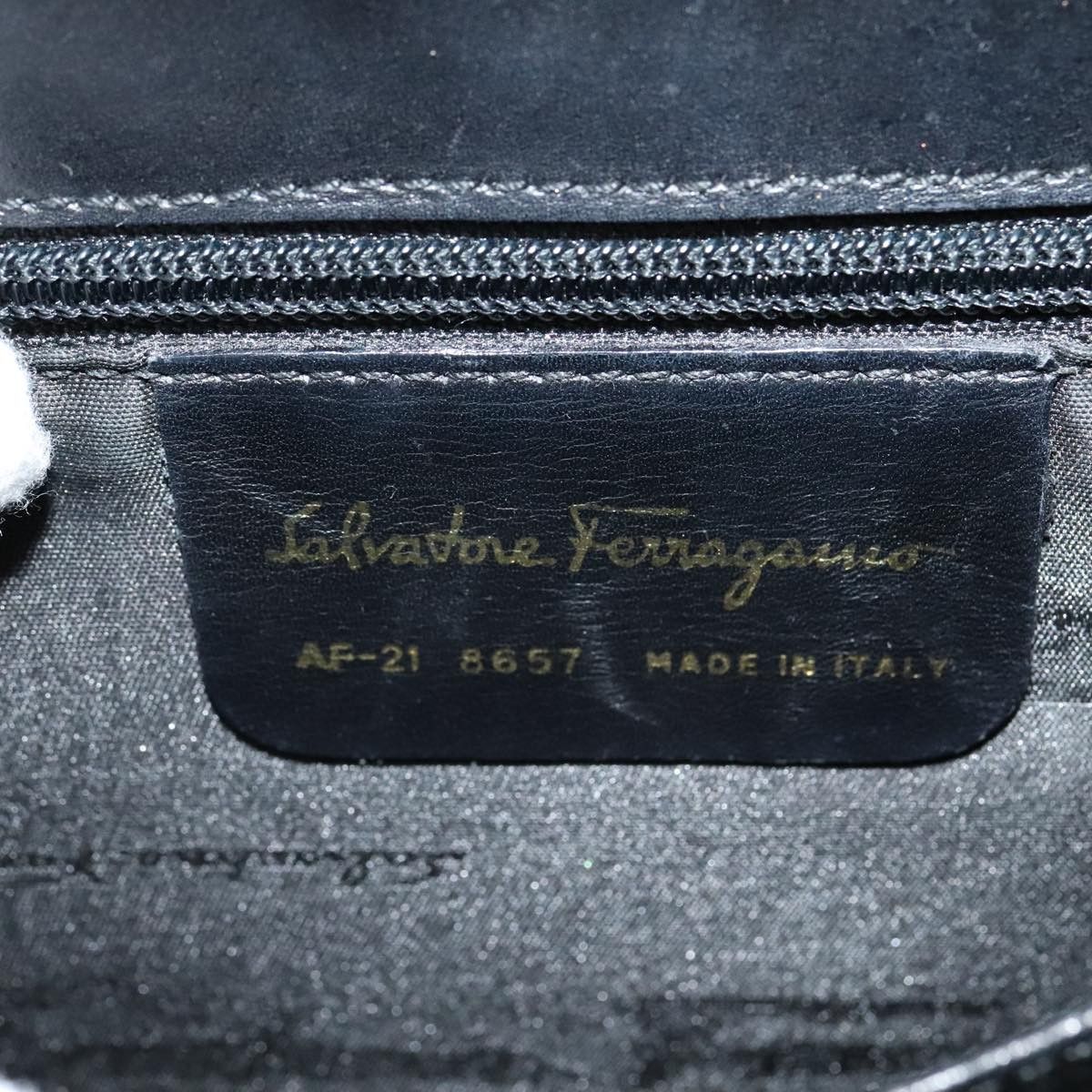 Salvatore Ferragamo Salvatore Ferragamo Gancini Hand Bag Leather Black Gold Size ONE SIZE - 12 Thumbnail