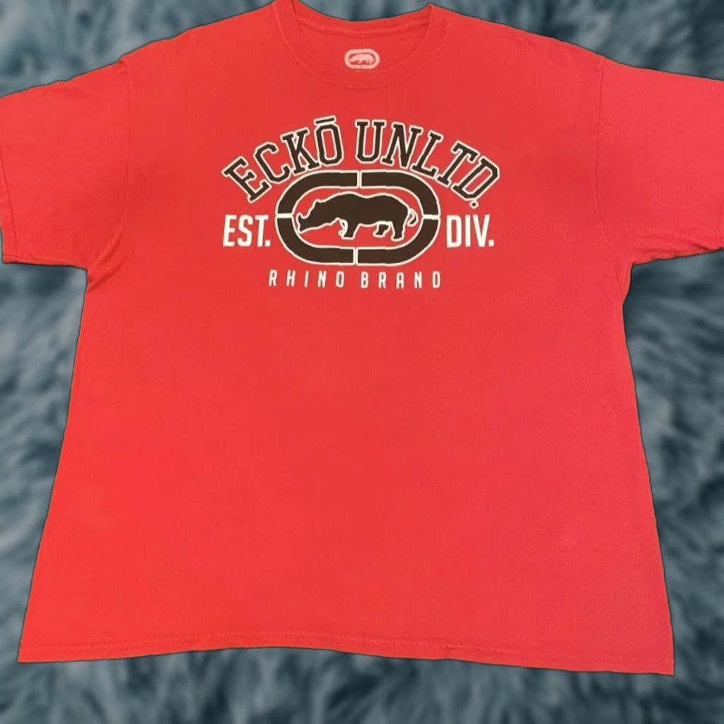 Ecko Unltd. VINTAGE Ecko Unltd Logo Shirt Mens XL T-Shirt 90s Grunge Hip Hop Punk Skater Red Black Logo Pattern Camouflage Short Sleeve Size US L / EU 52-54 / 3 - 1 Thumbnail