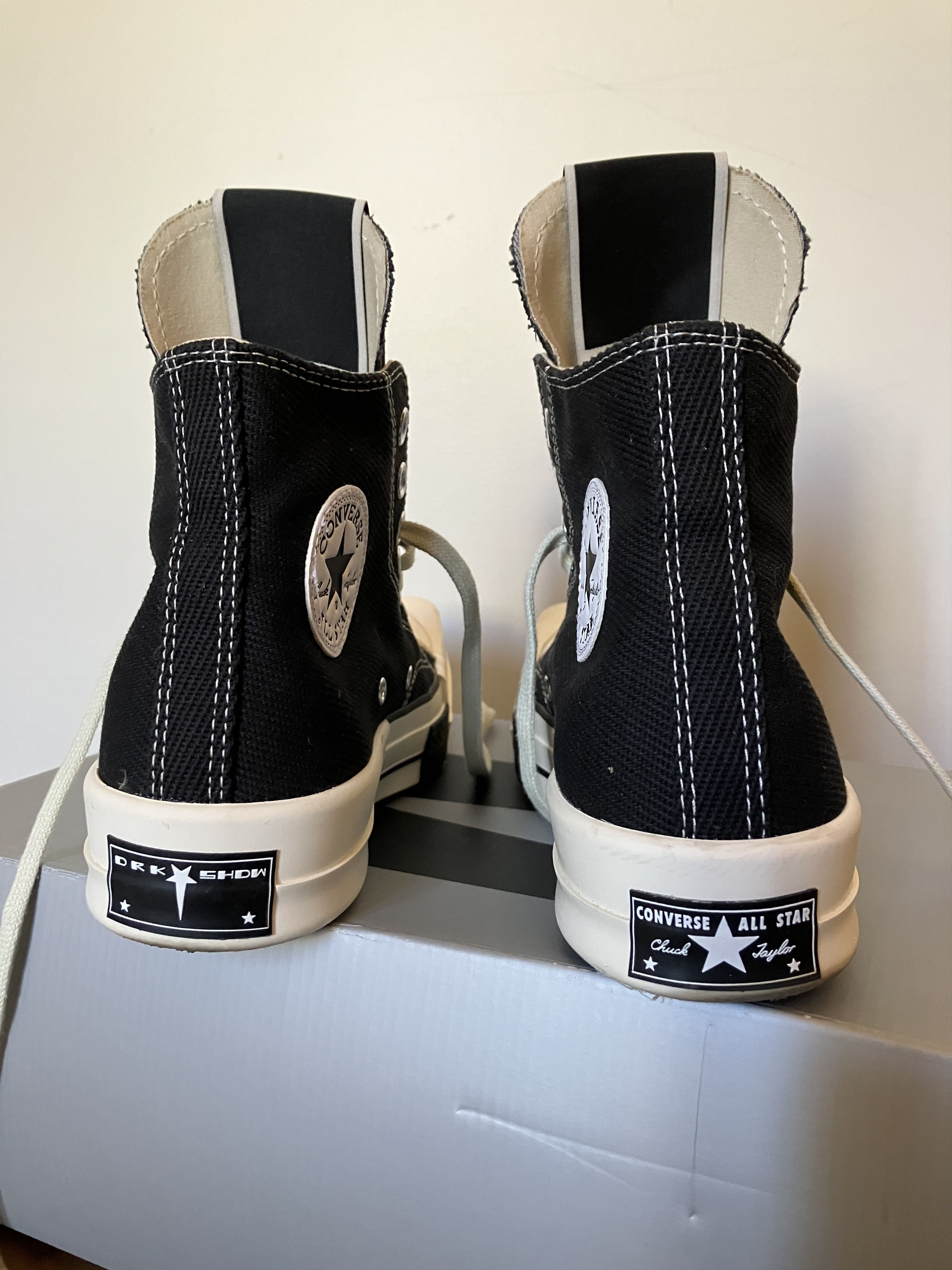 Rick Owens Drkshdw Converse TURBODRK Chuck 70 High Black Size US 7 / EU 40 - 3 Thumbnail