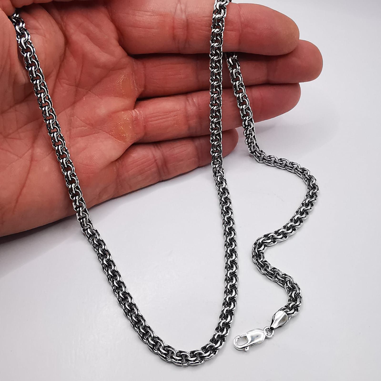 Sterling Silver Vintage Beautiful Jewelry Chain,925 Sterling Silver 33,53g Size ONE SIZE - 6 Thumbnail