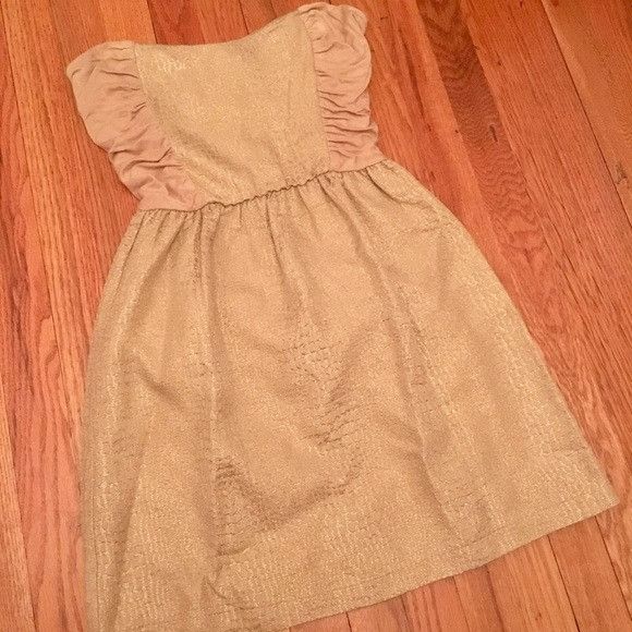 Other Eight Sixty metallic gold strapless dress Size M / US 6-8 / IT 42-44 - 1 Thumbnail