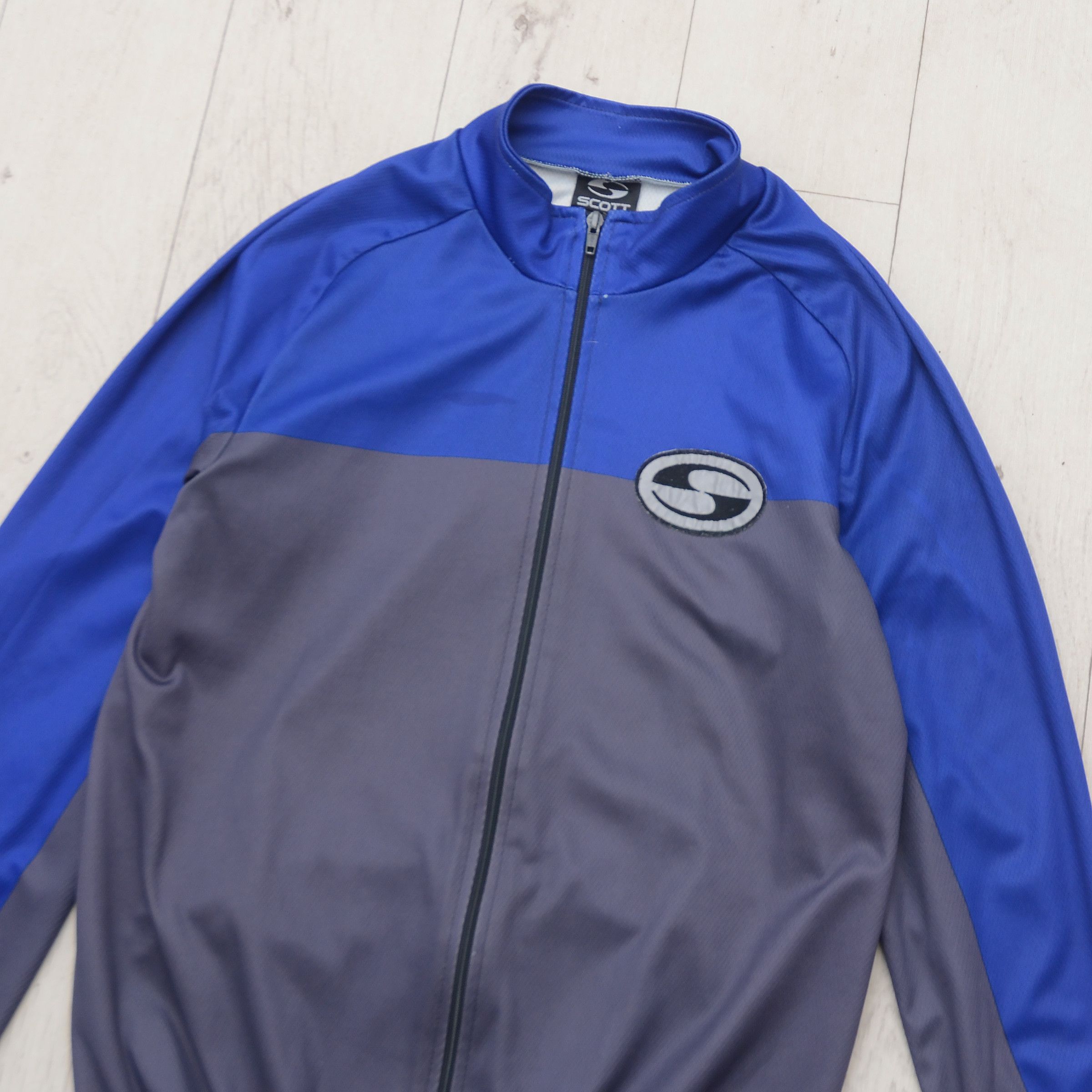 Bicycle × Schott SCOTT Cycling Jacket Men's M Blue Coolmax Vintage Jersey Size US M / EU 48-50 / 2 - 3 Thumbnail