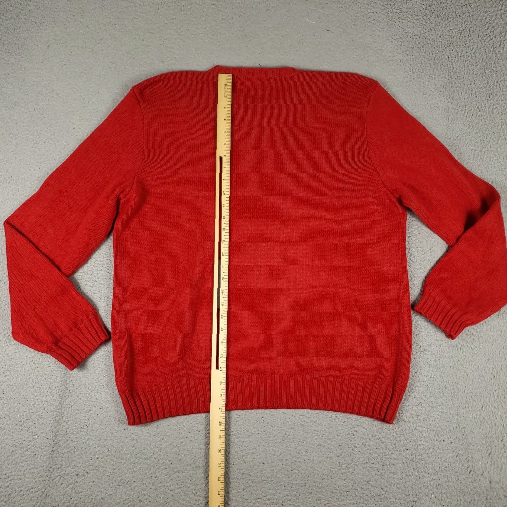Ralph Lauren VINTAGE Ralph Lauren Men’s Pullover Sweater XL Red Cotton Crew Neck Casual Knit Size US XL / EU 56 / 4 - 6 Thumbnail