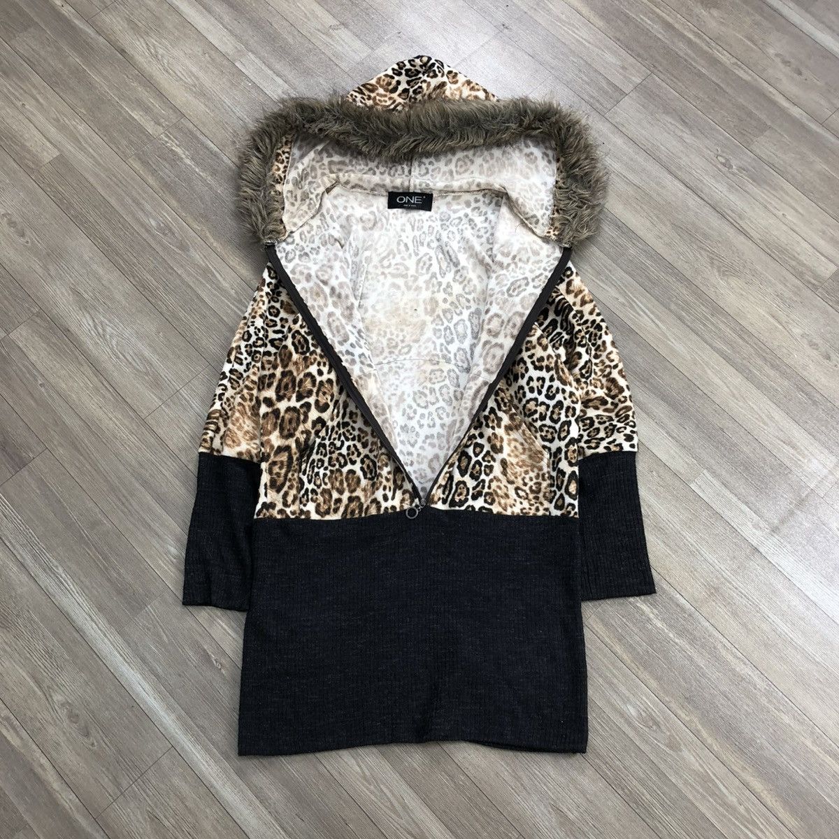 If Six Was Nine × Japanese Brand × Le Grande Bleu (L.G.B.) 2000s Hysteric Glamour Gothic LGB Leopard Fur ZipHoodie Long Size US M / EU 48-50 / 2 - 9 Thumbnail