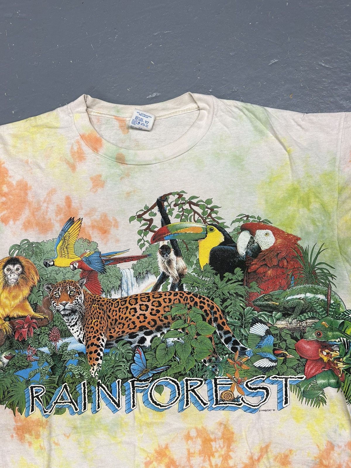 Vintage Crazy Vintage 90s Essential Rainforest Dye AOP Tee Shirt Y2K Size US XL / EU 56 / 4 - 3 Thumbnail