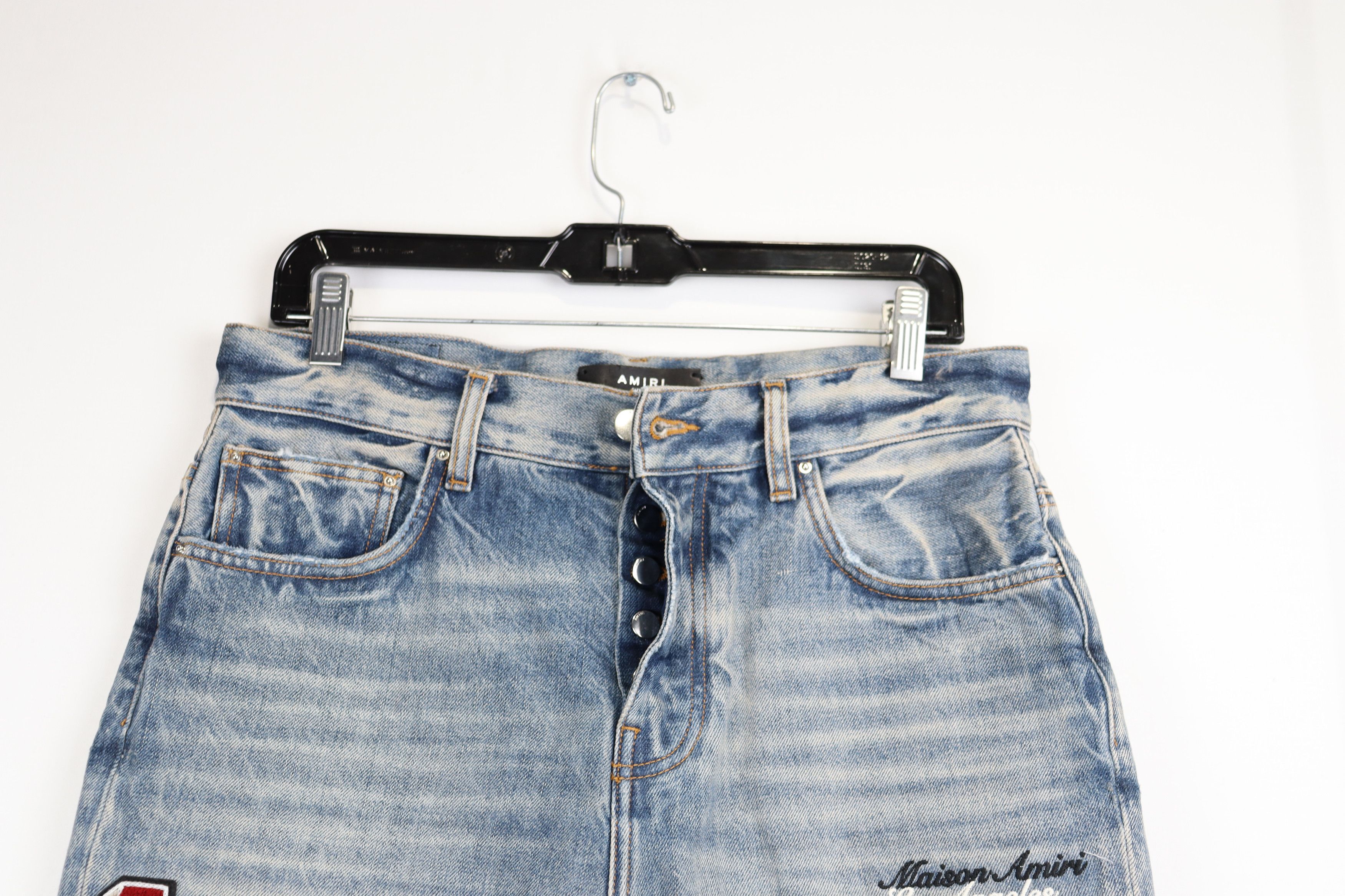 Amiri o1rshd Varsity Tiger Straight Jeans in Vintage Indigo Size US 30 / EU 46 - 4 Thumbnail