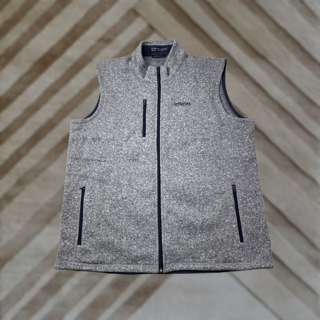 Vintage Holderness & Bourne Ashby Vest Men's XL Fleece Full Zip Golf Heathered Navy Size US XL / EU 56 / 4 - 1 Thumbnail
