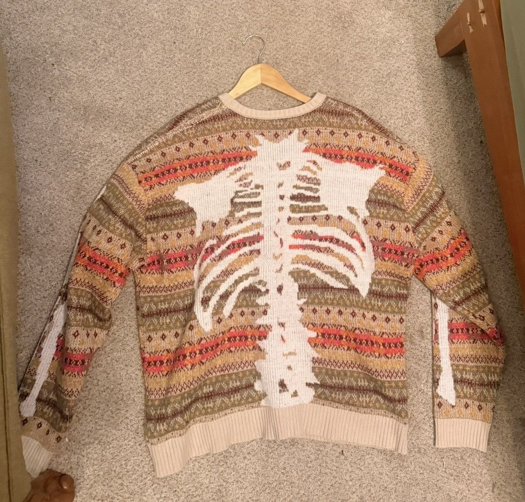 Kapital BONE 7G Fair Isle Knit Sweater - Gray/Beige Size US L / EU 52-54 / 3 - 2 Thumbnail
