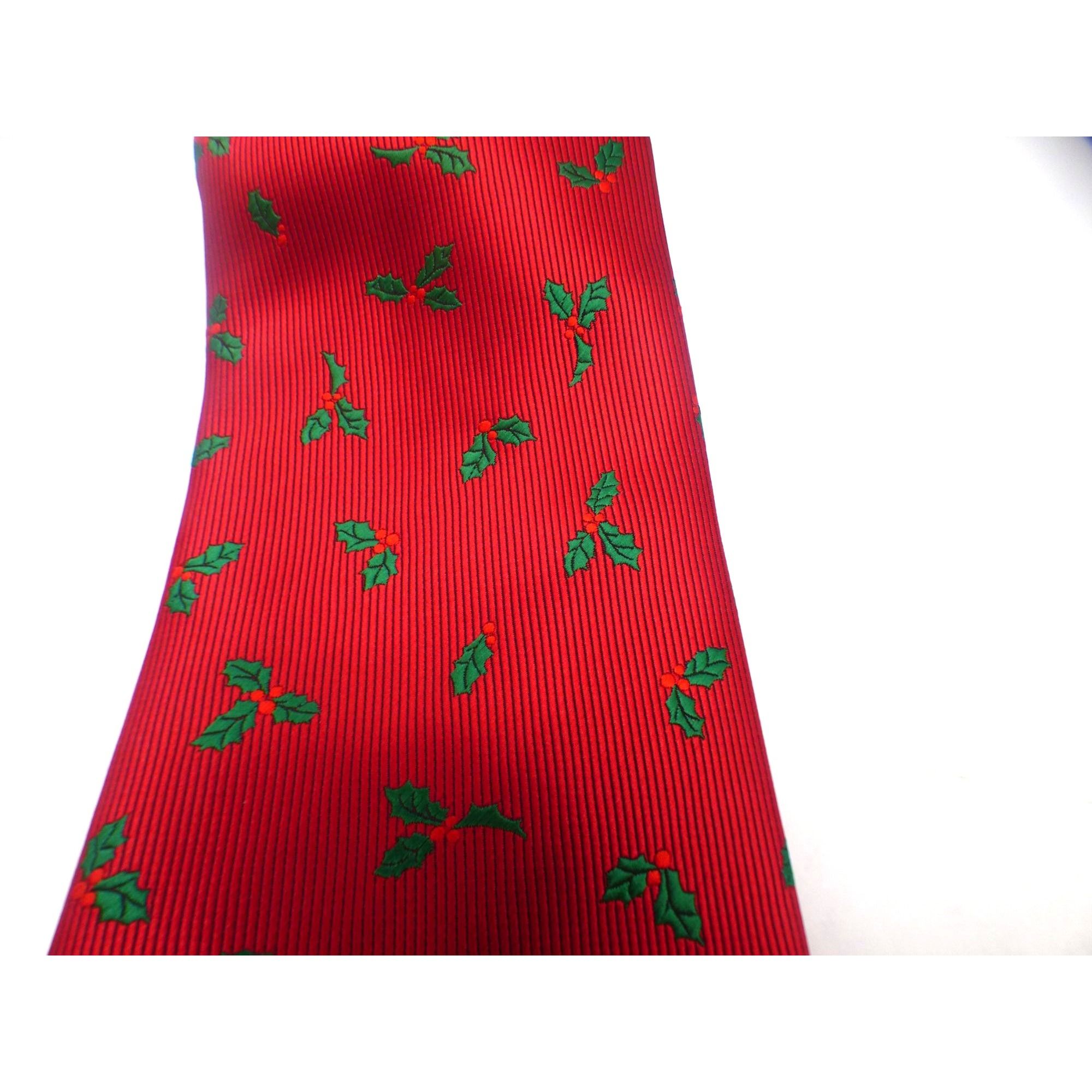 John Ashford JOHN ASHFORD Woven Holly Men's Holiday Tie, Red Size ONE SIZE - 4 Thumbnail