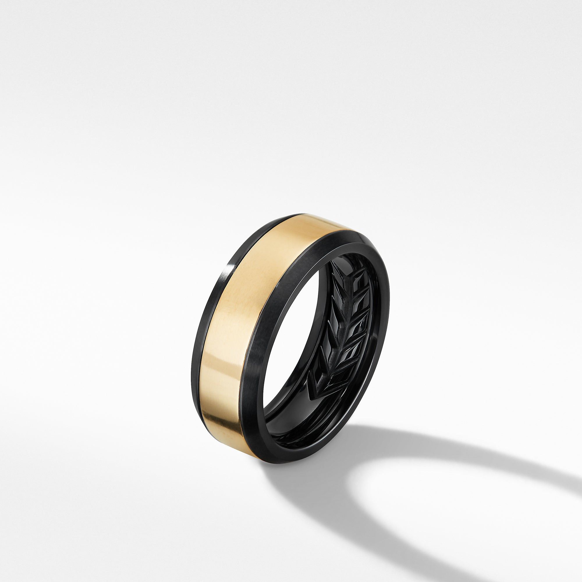 David Yurman o1w1db10325 Size:OS/ Beveled Band Ring in Black/Golden Size ONE SIZE - 2 Thumbnail