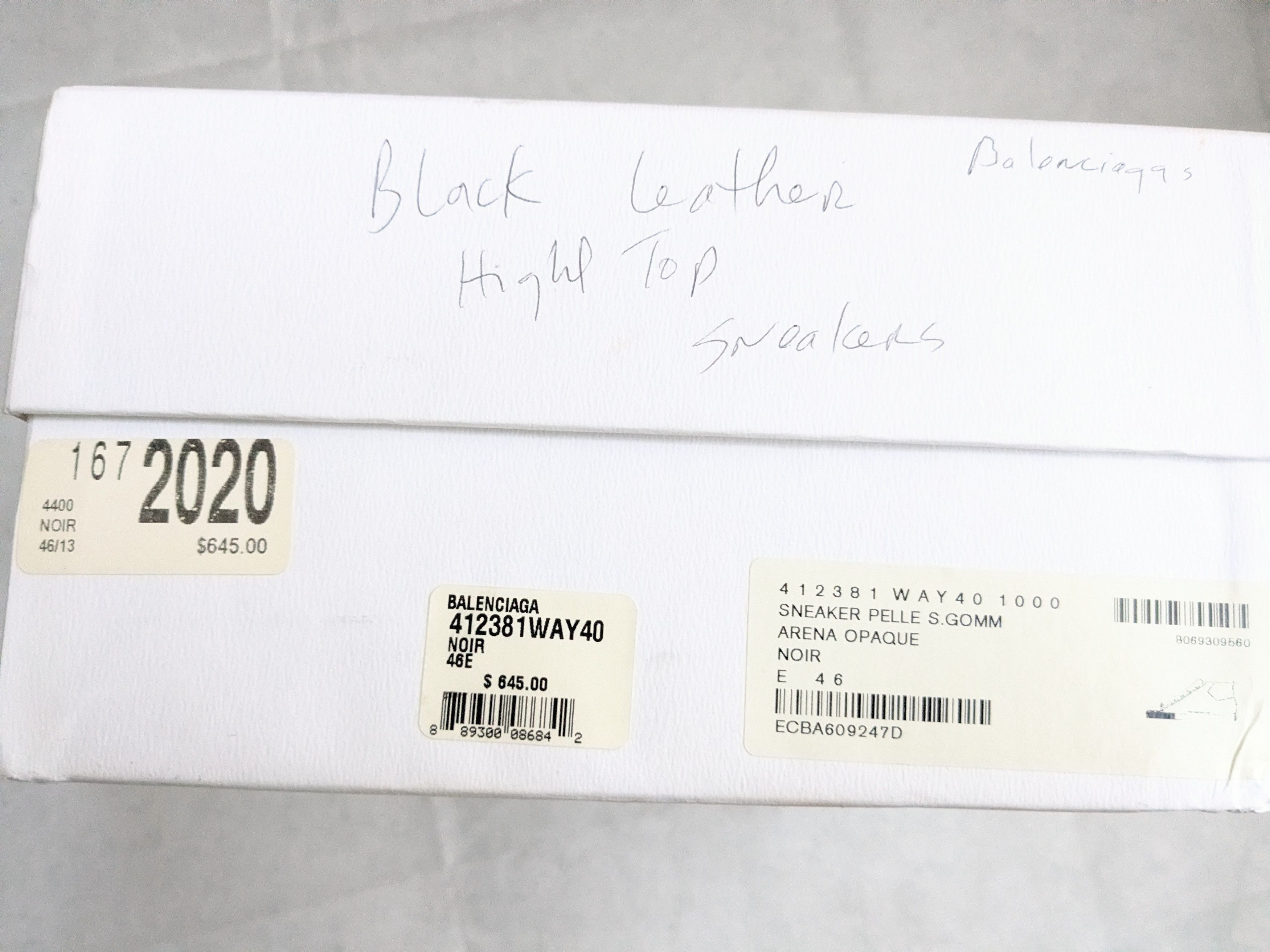 Balenciaga Balenciaga Arena Black 14 Leather High Tops Sneakers Size US 14 / EU 47 - 15 Thumbnail