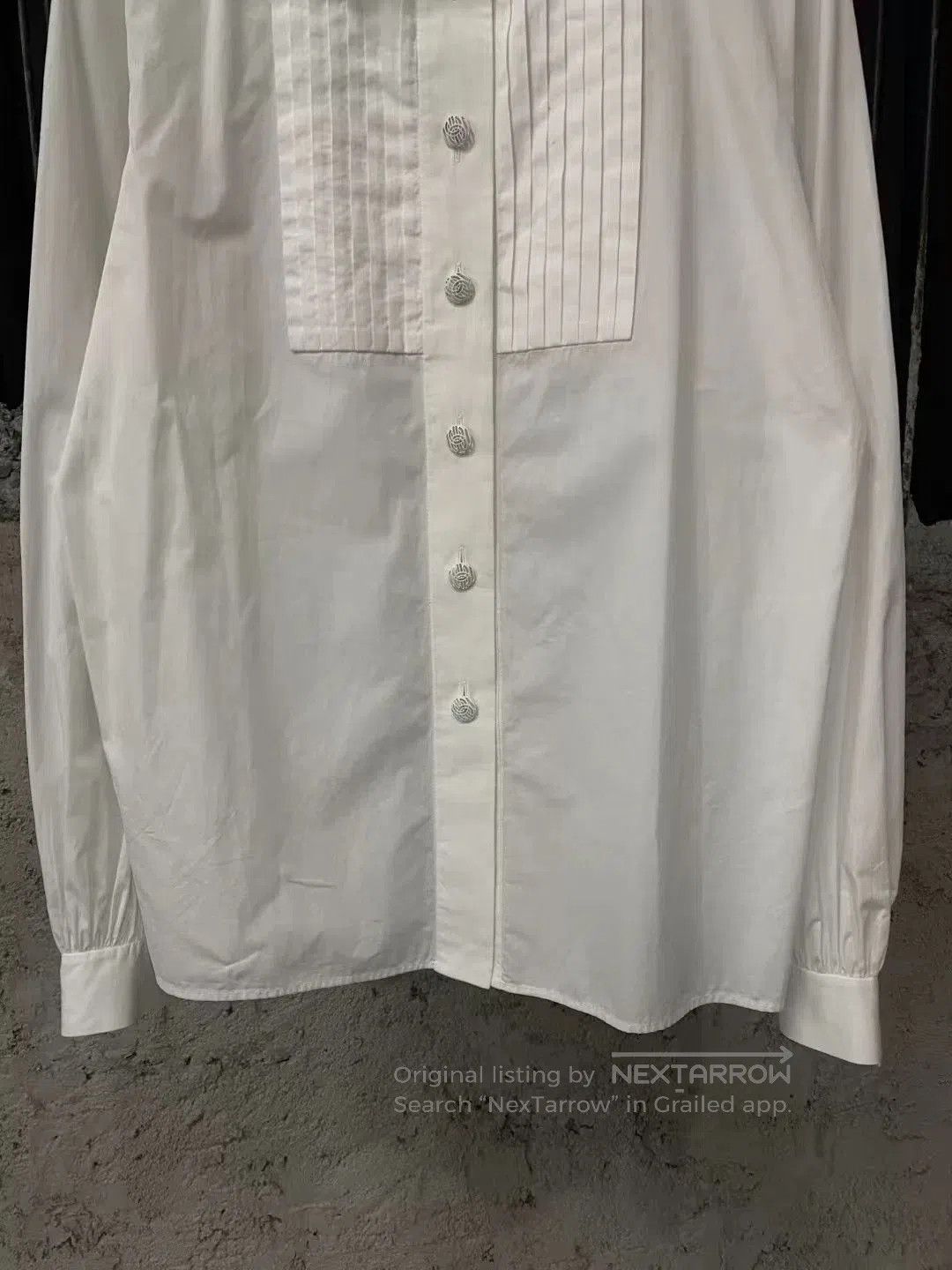 Chanel Chanel White French Accordion Collar Shirt. Size M / US 6-8 / IT 42-44 - 4 Thumbnail